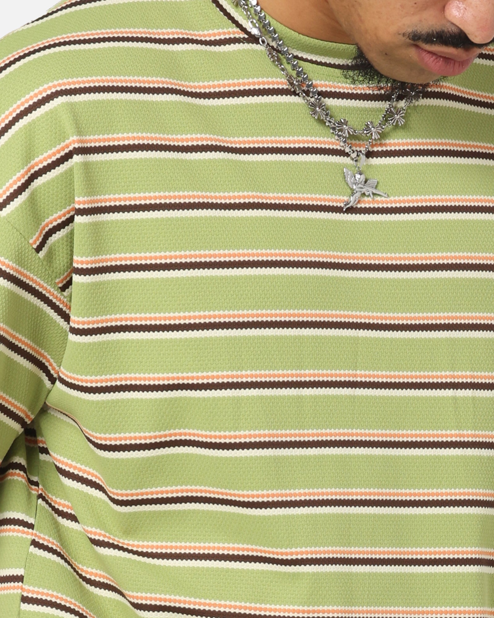 XXIII Standard Stripe T-Shirt Green/Orange、mySite、zt4zffjzw