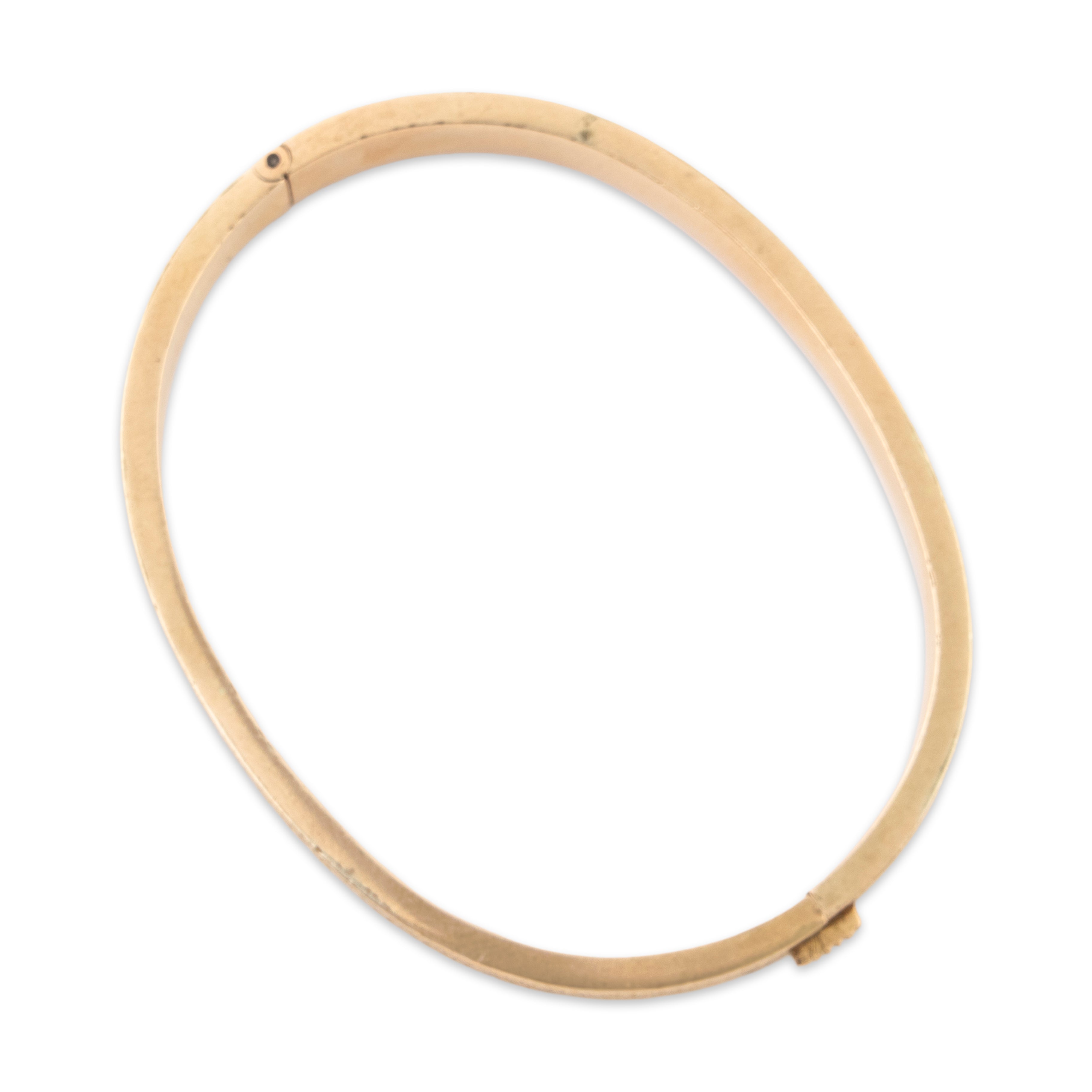 Antique Victorian 14k Yellow Gold Floral Enamel Hinged Bangle Bracelet 6.25、mySite、hinf8tx79