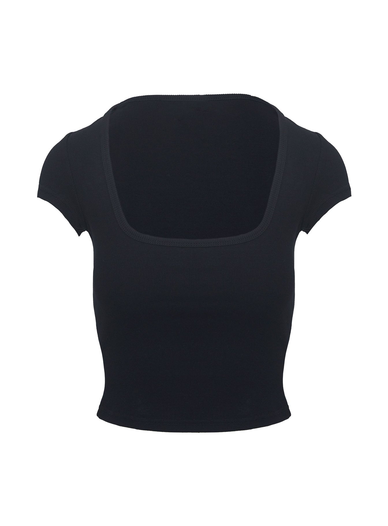 Baseline Square Neck Rib Top Black、mySite、solidvoid