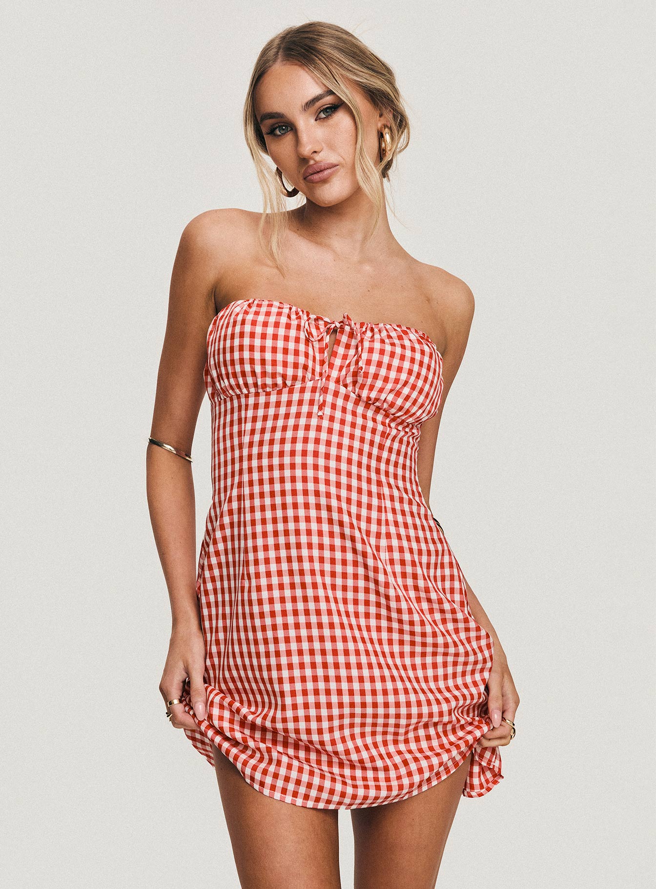 Double Date Mini Dress Red Gingham、mySite、solidvoid