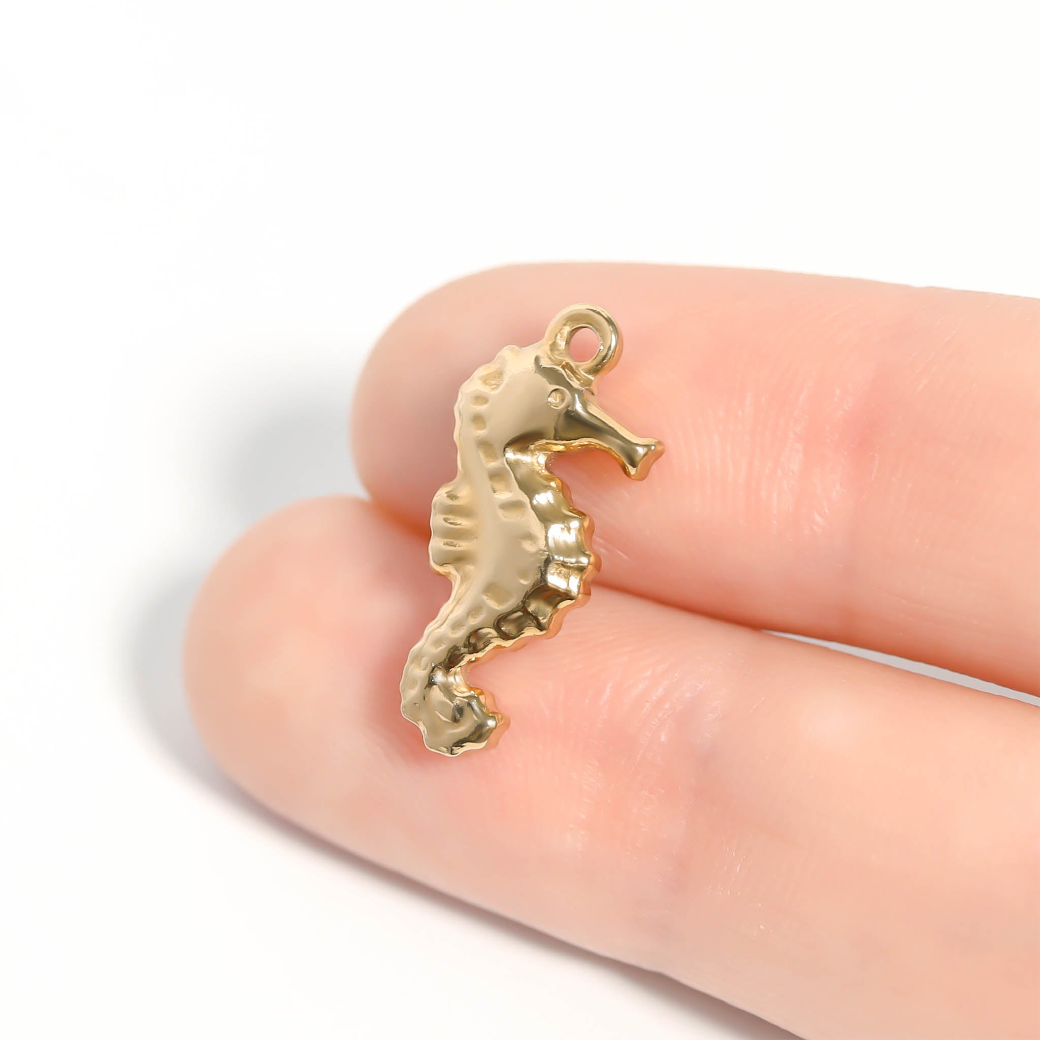 18K Gold PVD Stainless Steel Seahorse Charm / PDL0096、mySite、dreamappss