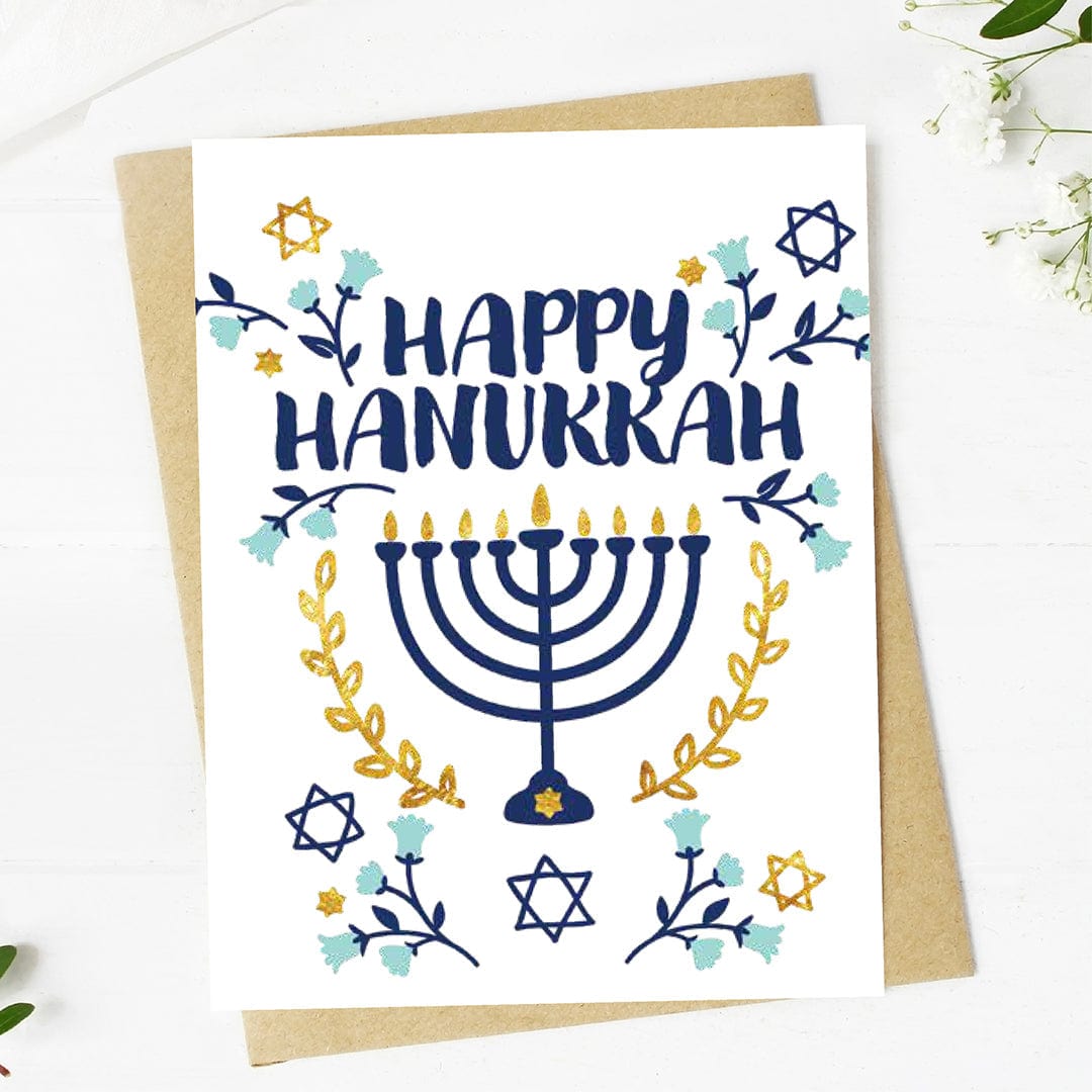  Happy Hanukkah Star of David Greeting Card、mySite、elrpsem3k