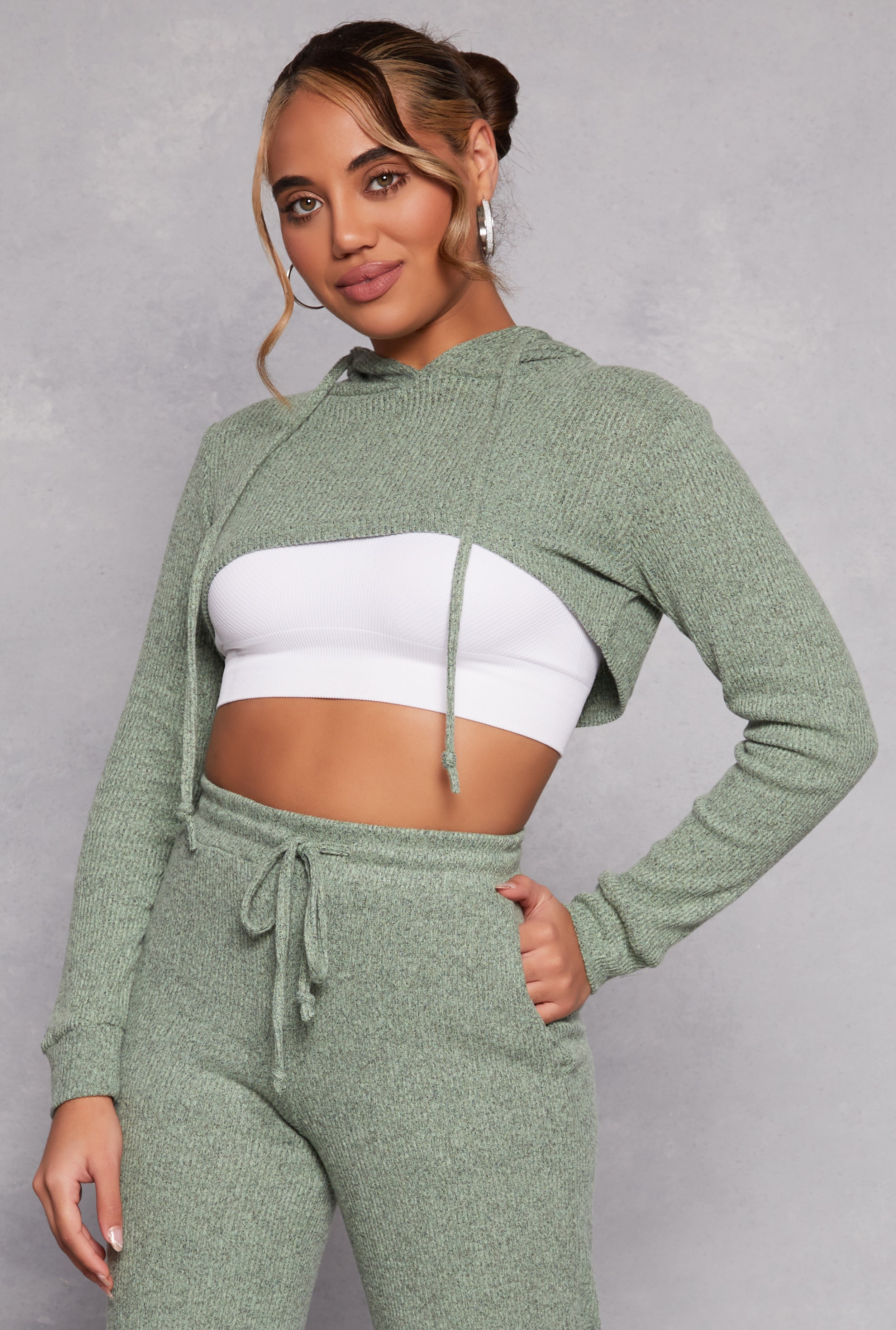 Daisy Ribbed Knit Hooded Shrug、mySite、camillekostekn