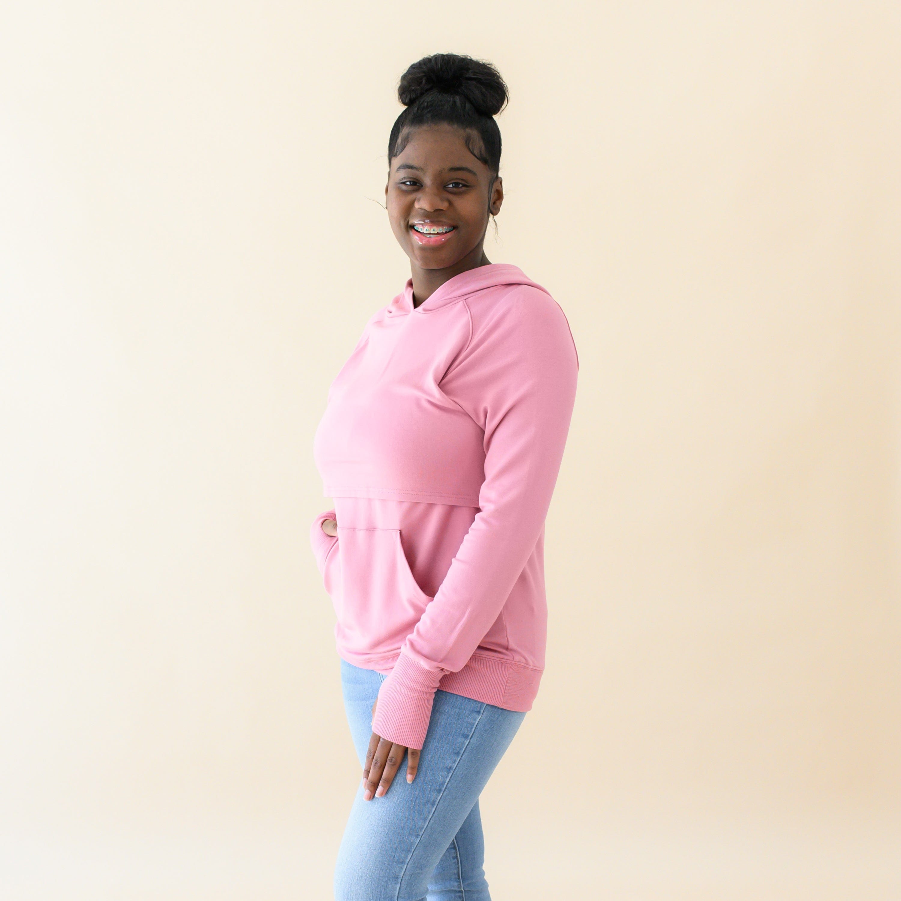  Women's French Terry Nursing Hoodie in Apple Blossom、mySite、layawaytickets