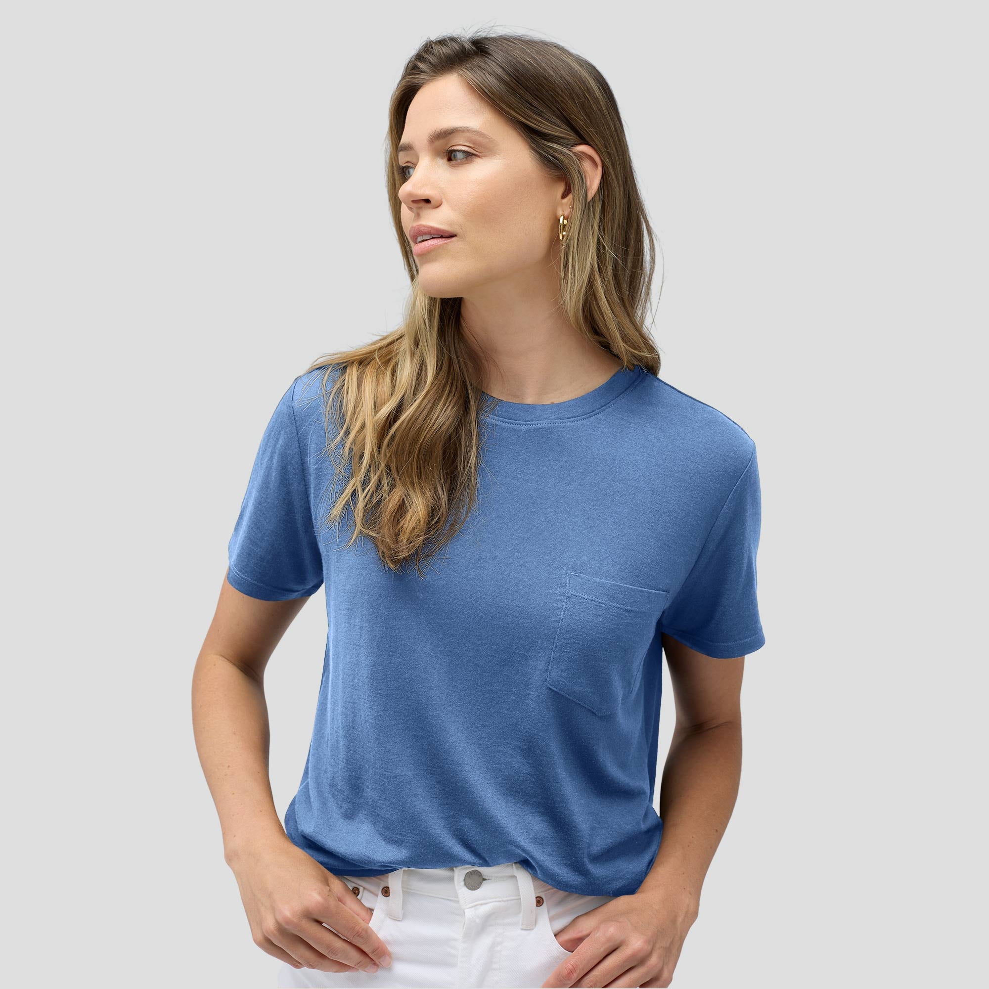 Women's Merino Boxy Pocket Tee、mySite、noshort