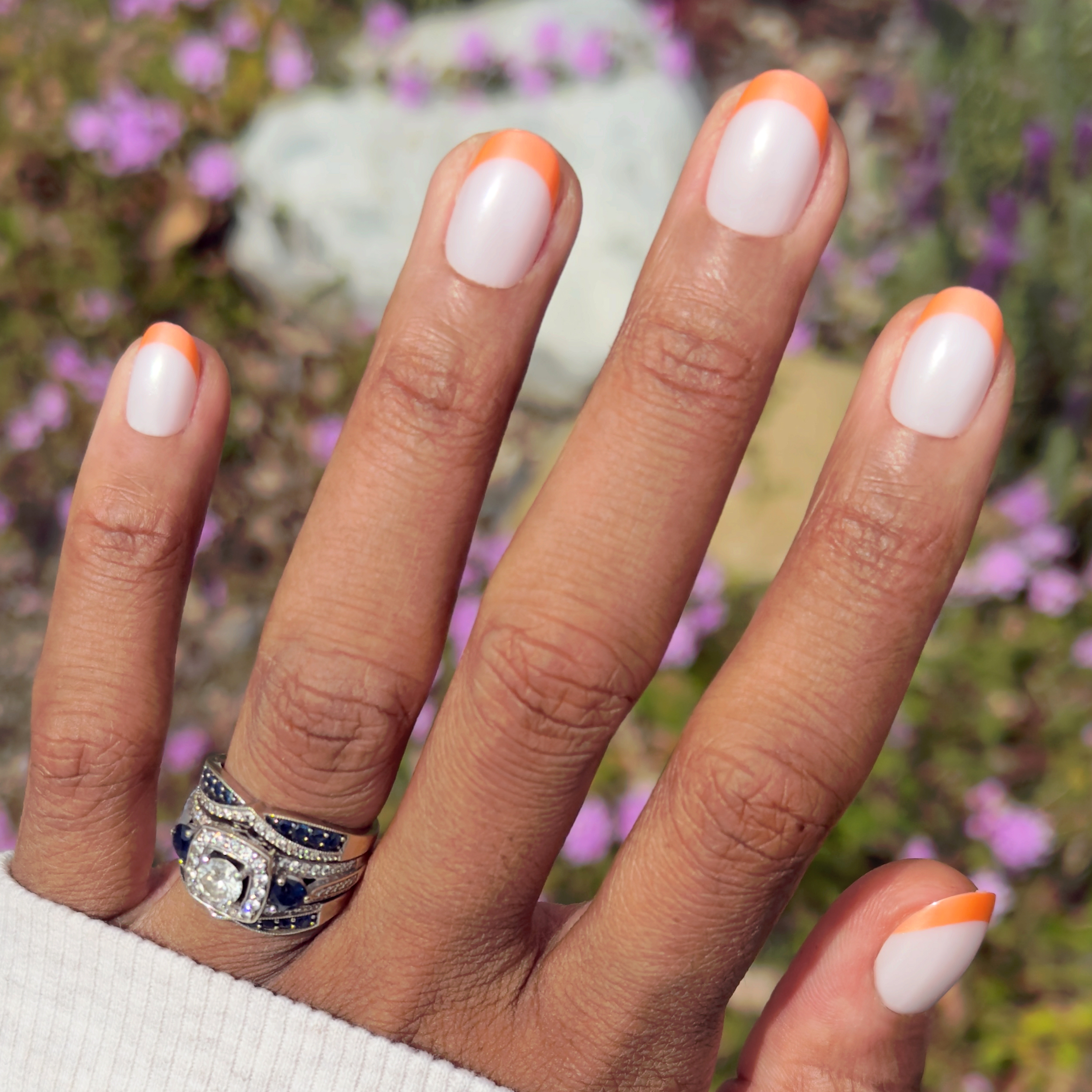 Bounce Back Chrome French - Press-On | Extra Short | Round、mySite、solidvoid