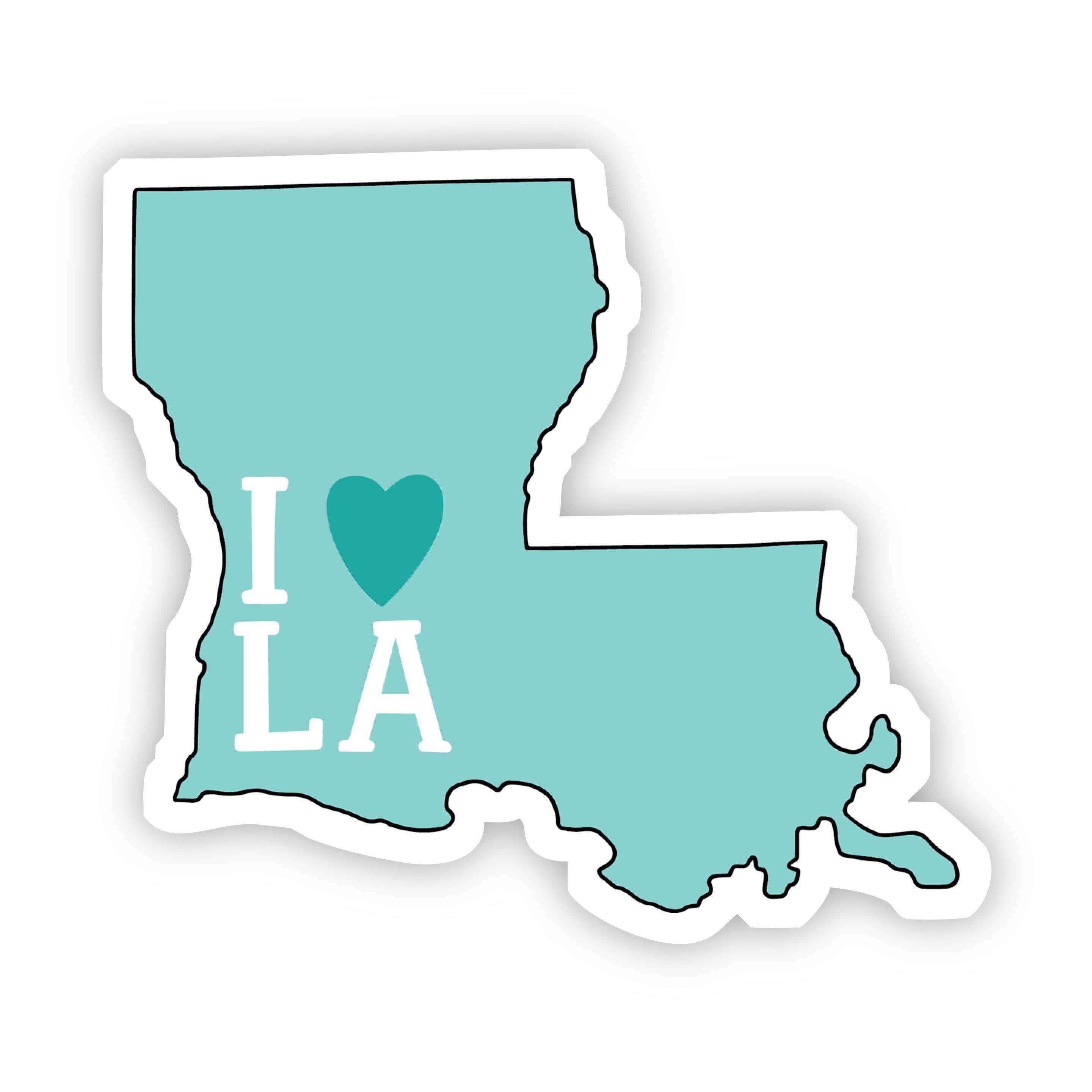  I Love Louisiana Teal Sticker、mySite、elrpsem3k