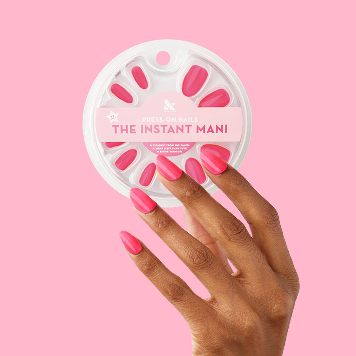 Hot Strawberry - Press-On | Medium | Almond、mySite、solidvoid