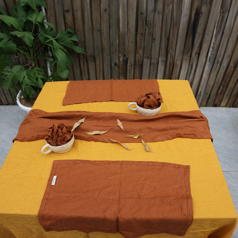 Pure Linen Table Cover | Golden Yellow、mySite、camillekostekn