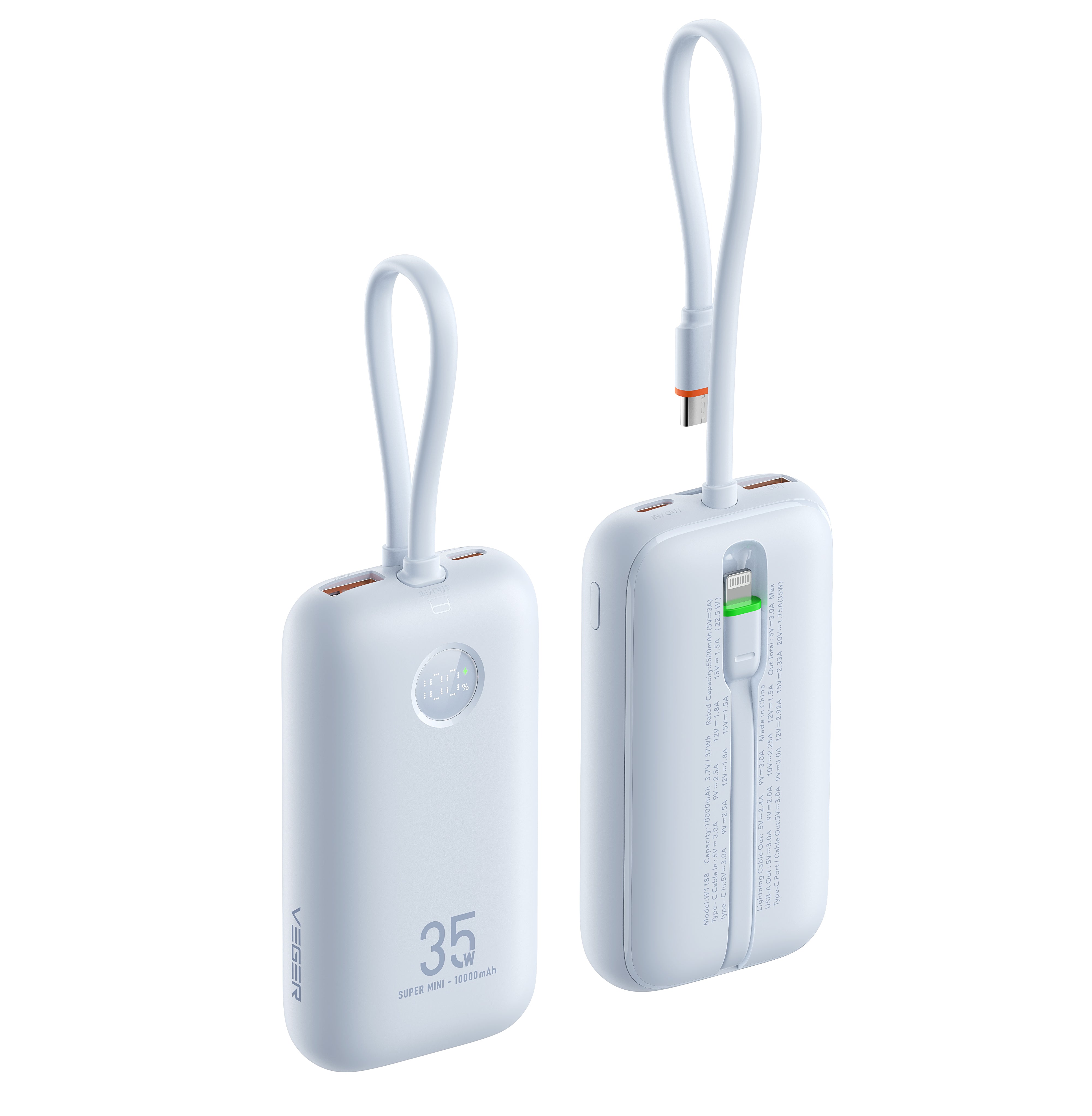 10000mAh Laptop Power Bank with LED Display PD35W Max Output、mySite、fannypackpong