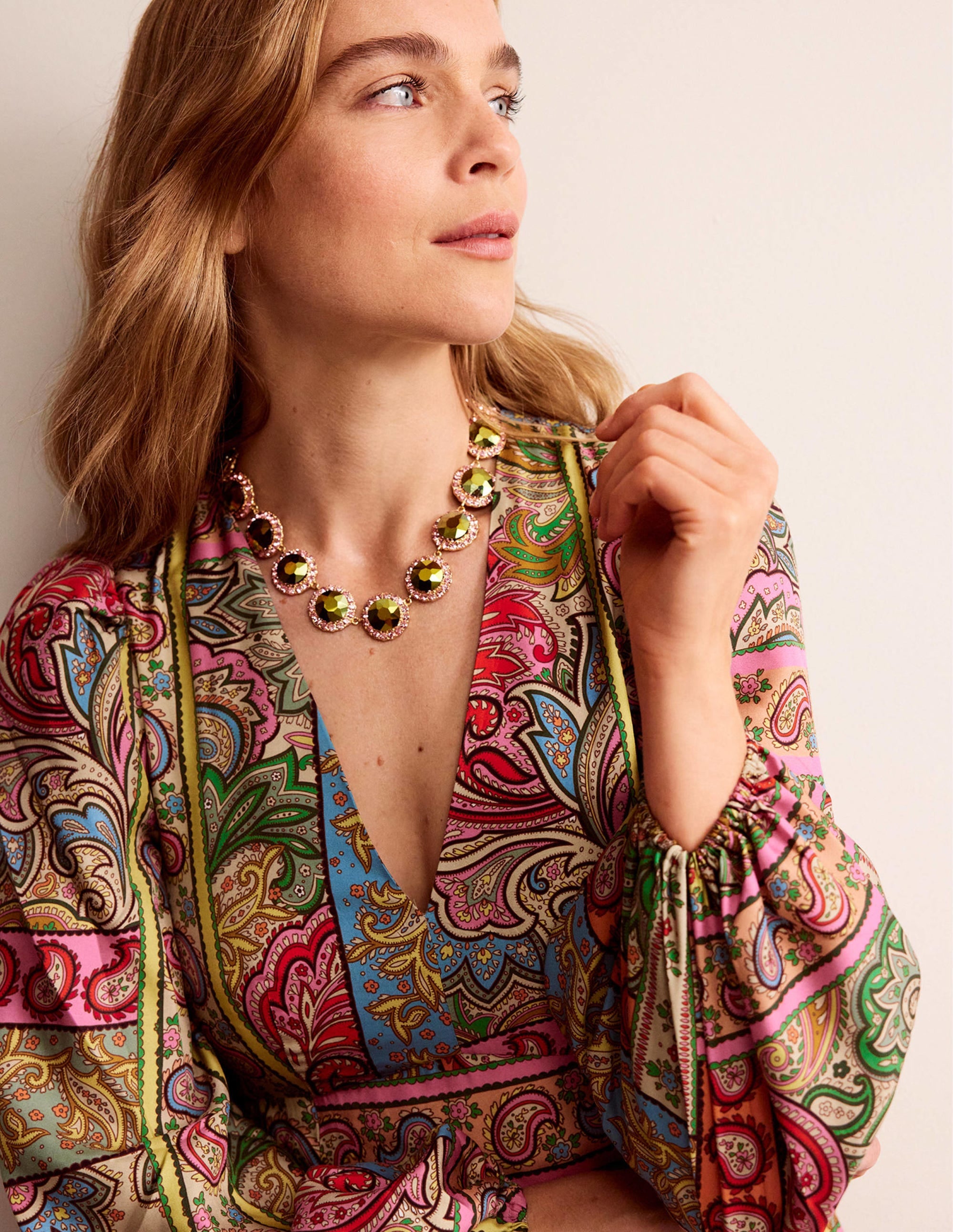  Embellished Flower Necklace-Green、mySite、ashleygrahame