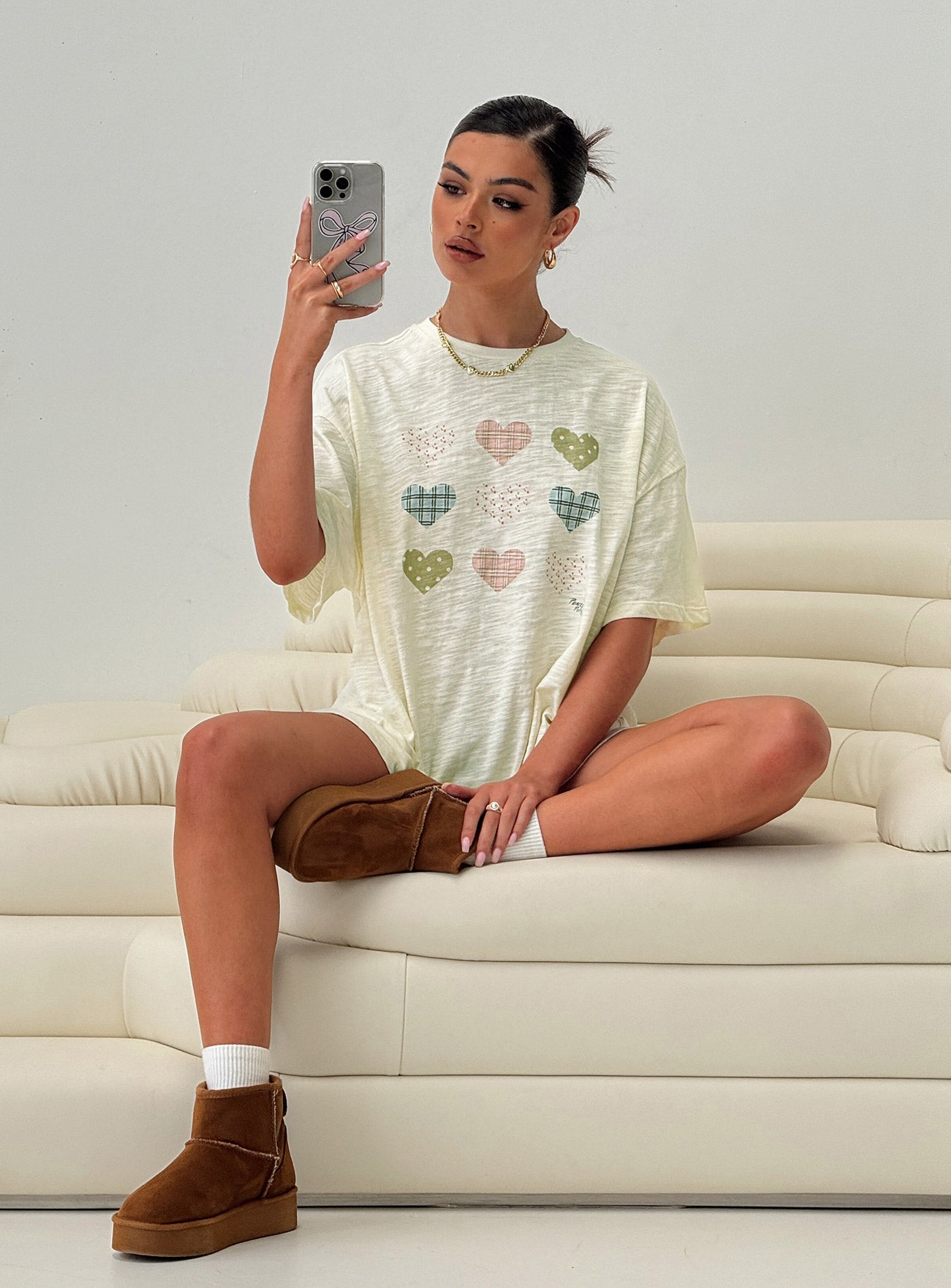 Heart Strong Nightie Sleep Dress Multi、mySite、solidvoid