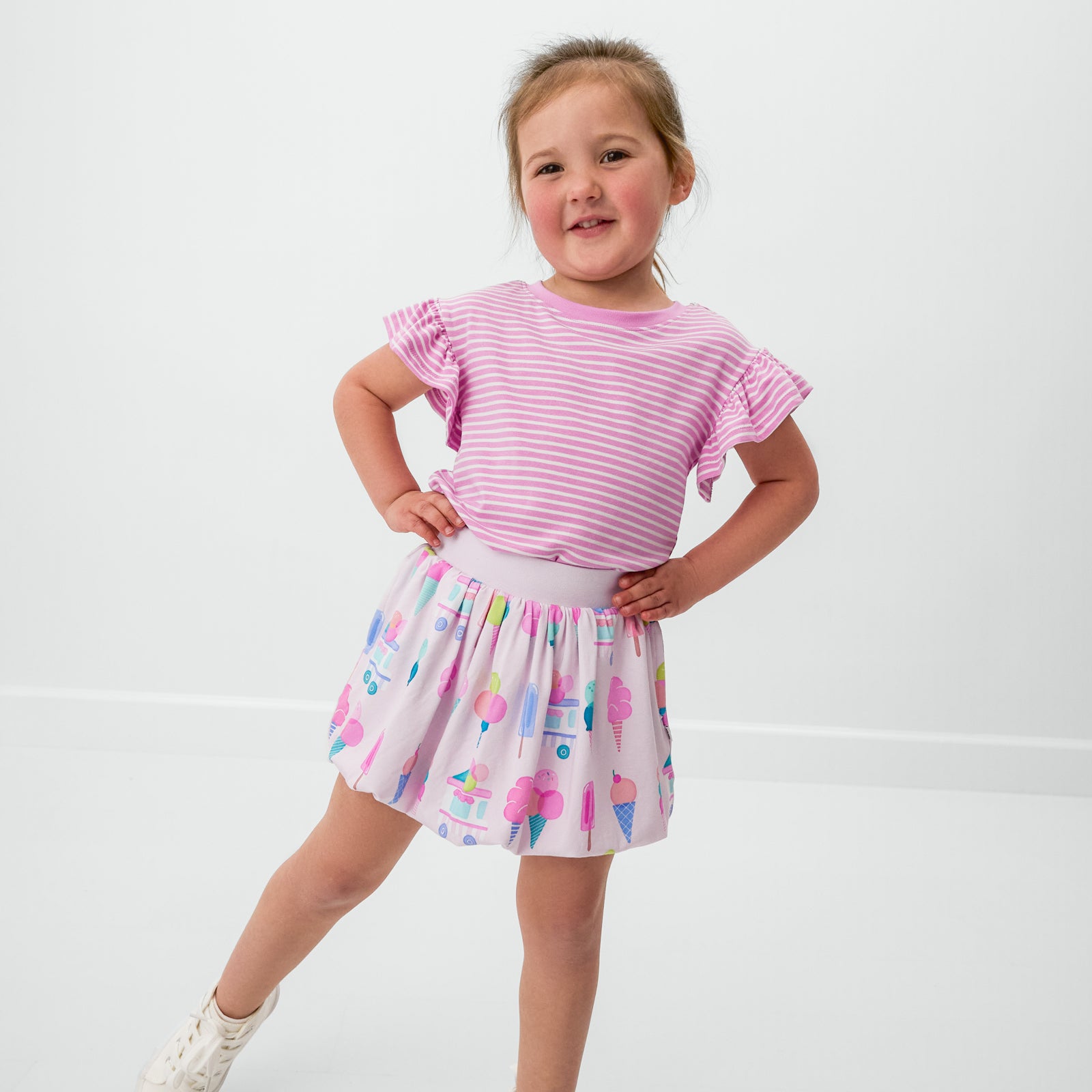  Pop Pink Stripes Flutter Tee、mySite、layawaytickets