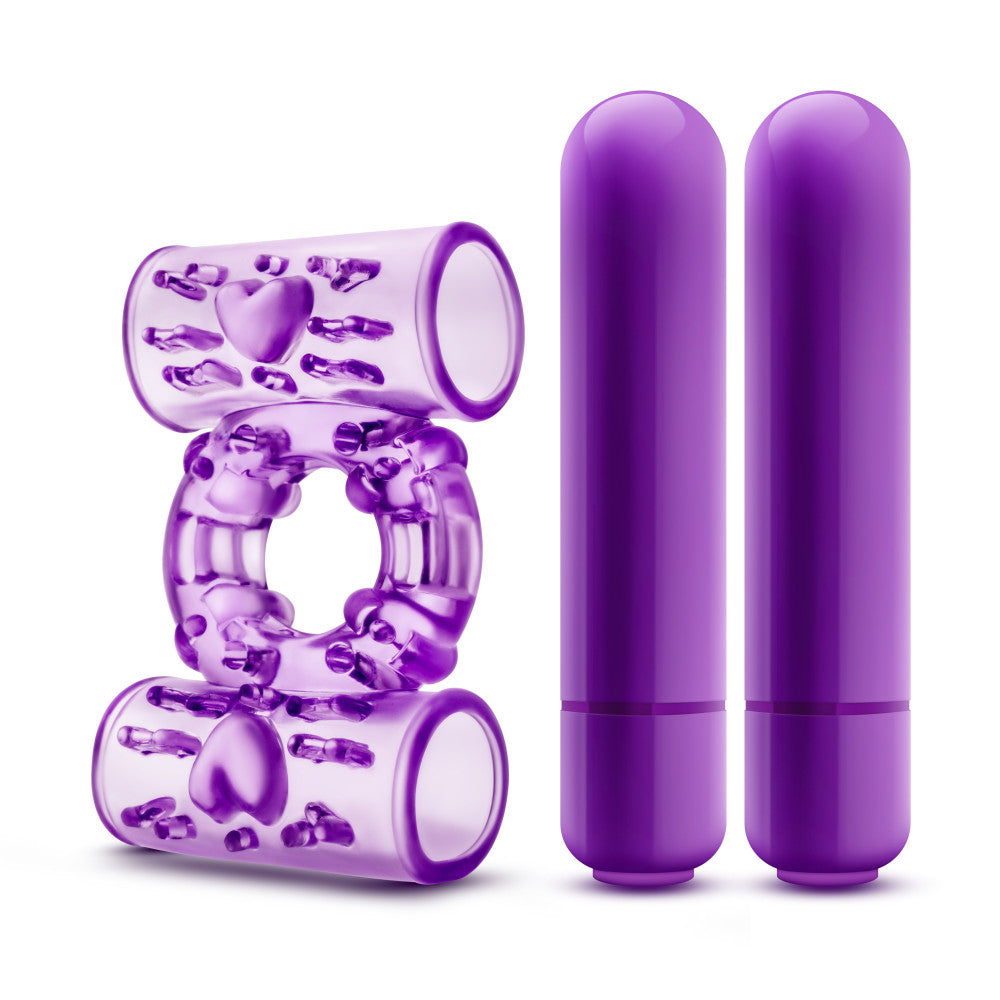 Play With Me By Blush® | Double Play: Purple Dual Vibrating Penis Ring、mySite、bottomscart