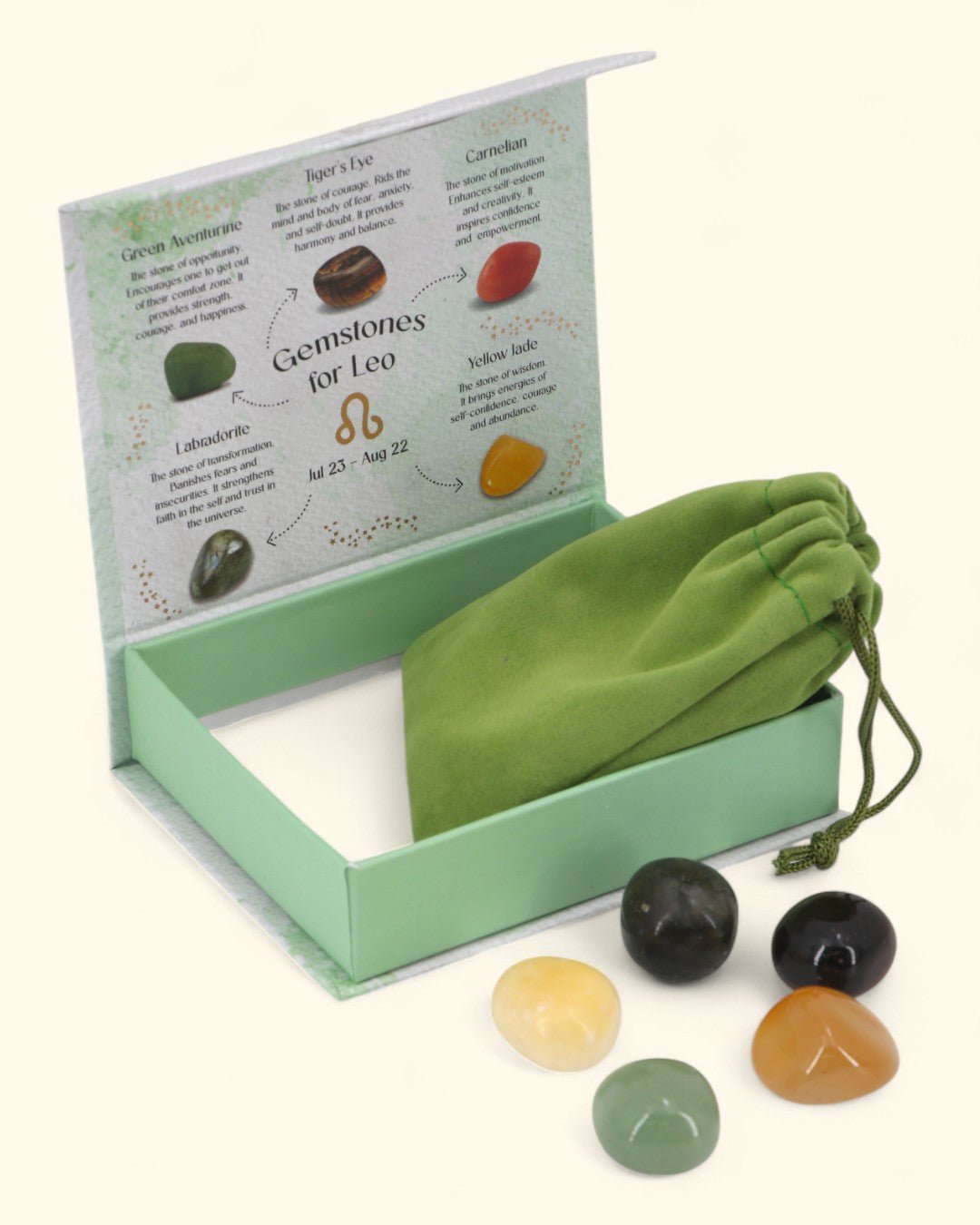 Leo Zodiac Candle & Crystal Tumblestone Set、mySite、topwebapps