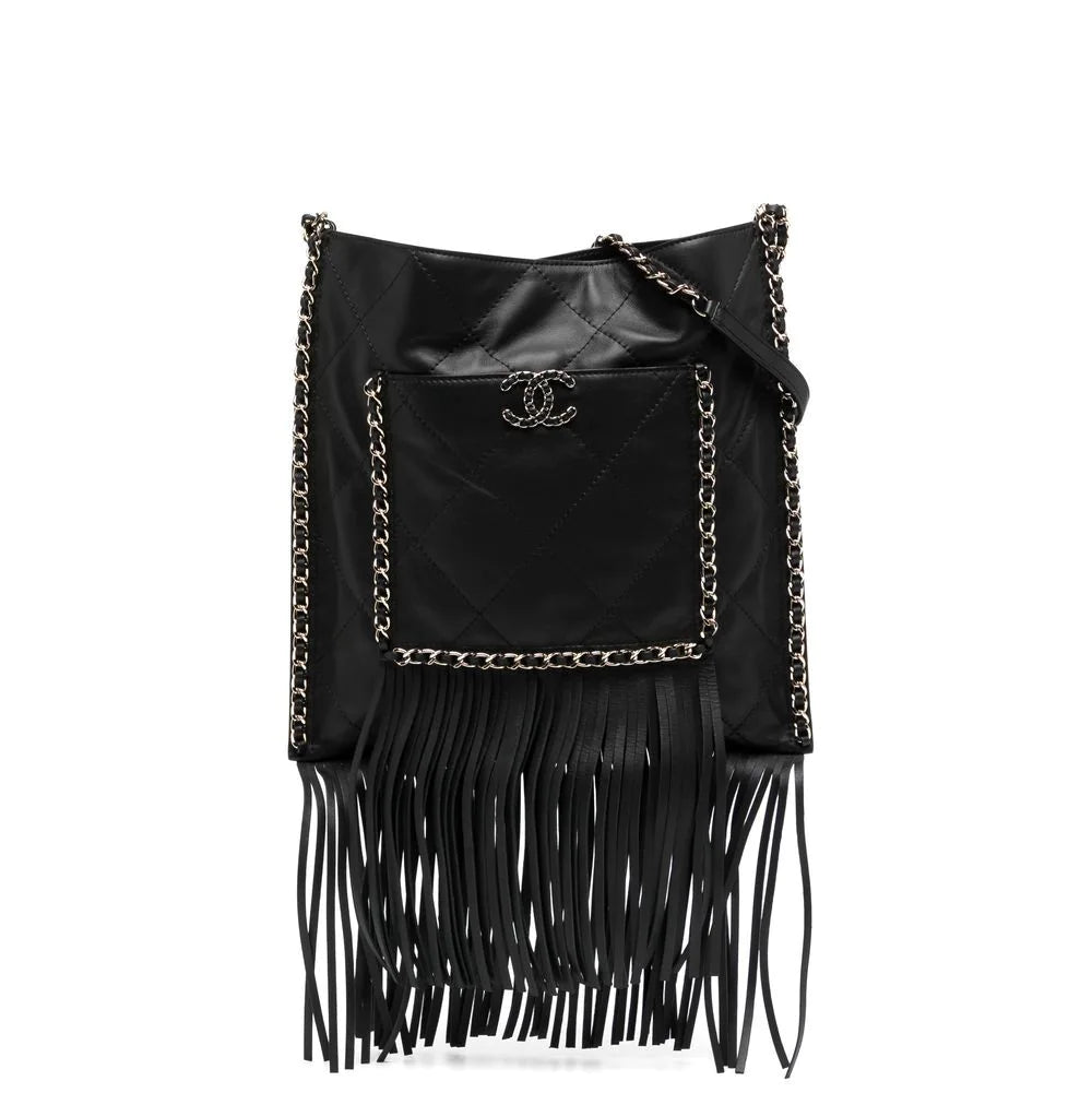 Black Leather Fringe Shopping Bag、mySite、garminoutage.com