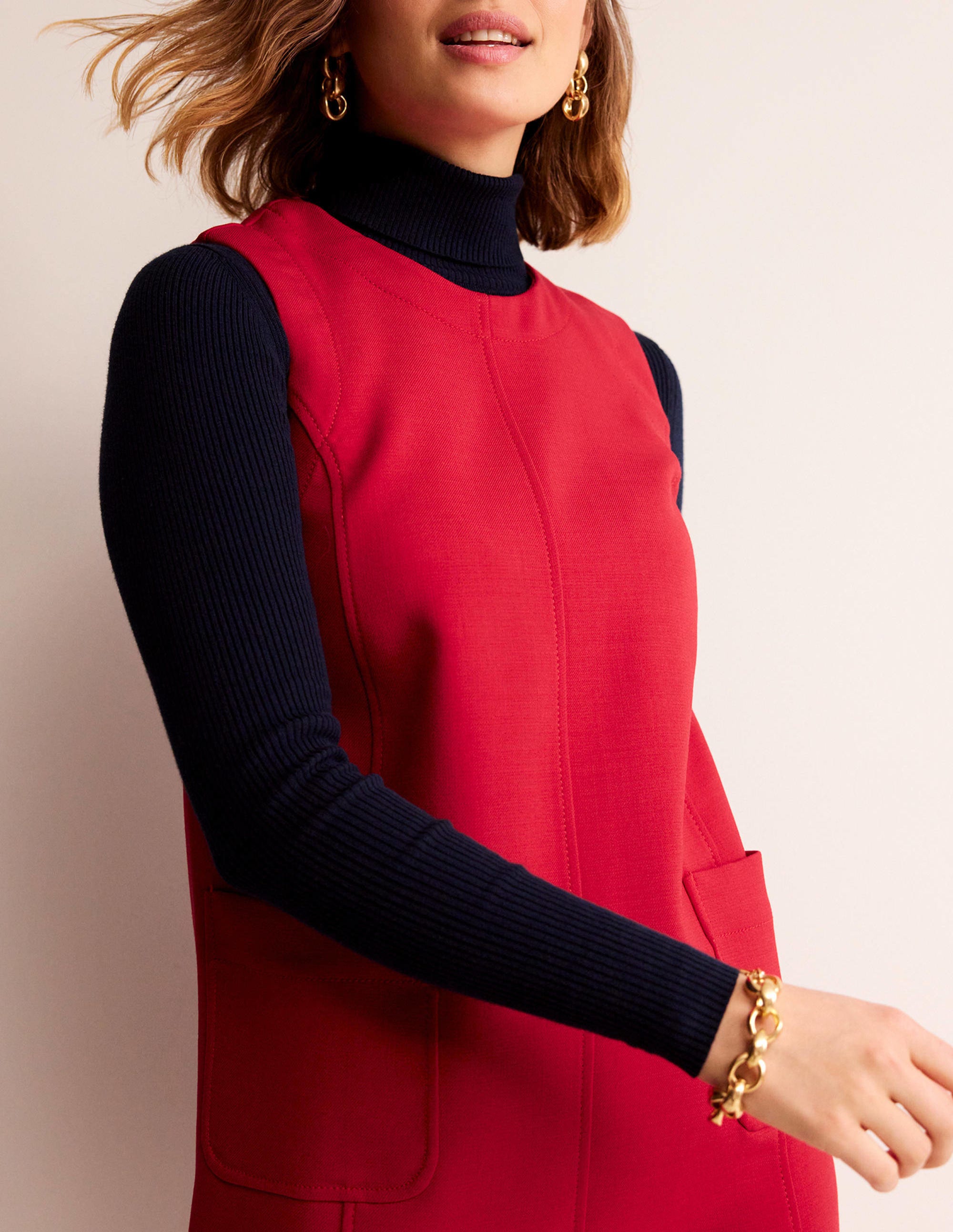  Pocket Detail Mini Shift Dress-Hot Pepper、mySite、ashleygrahame