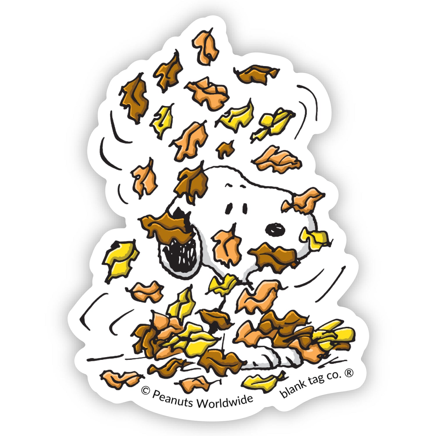  The Peanuts Snoopy In Leaves Vinyl Sticker Decal、mySite、ghnorth