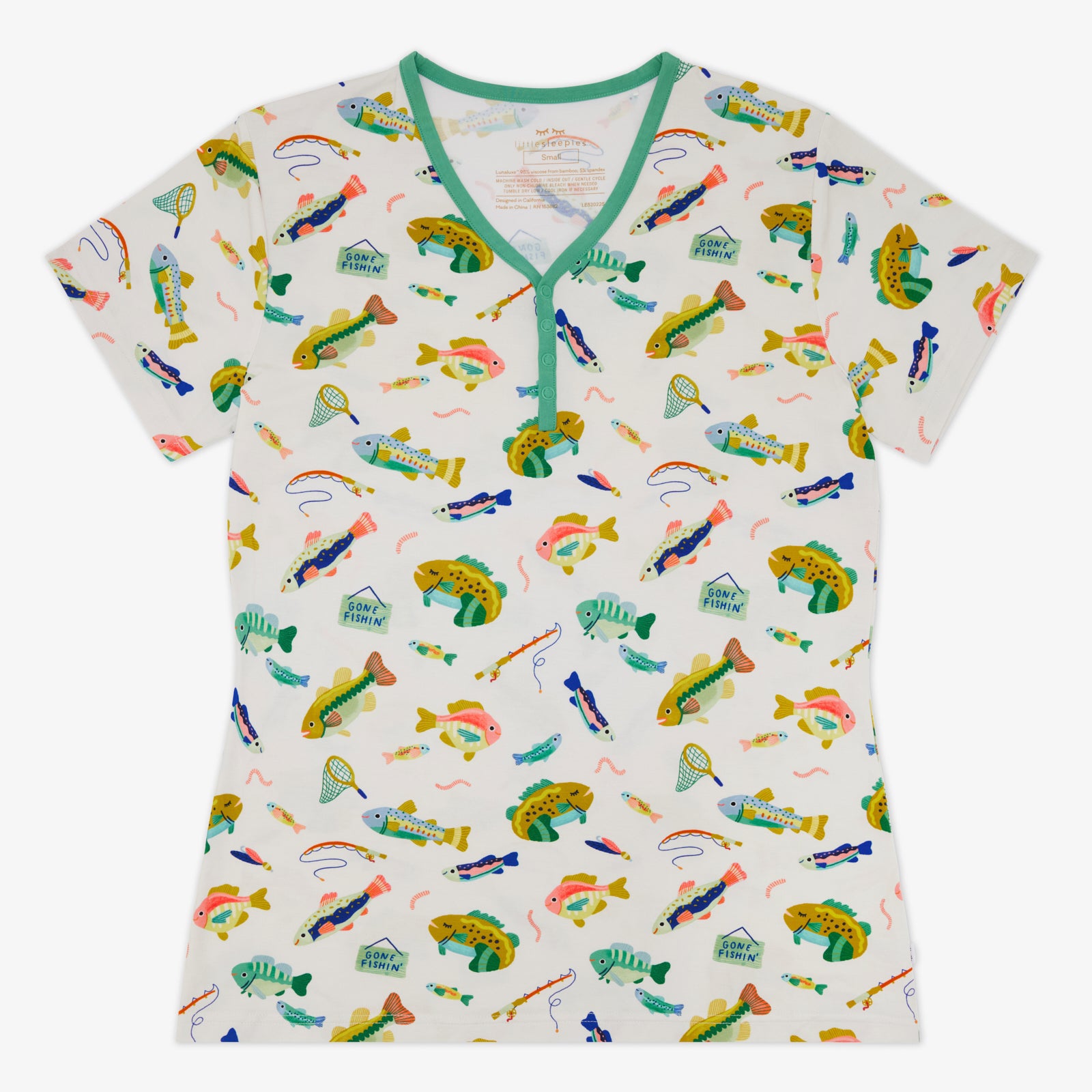  Gone Fishin' Women's Short Sleeve Pajama Top、mySite、layawaytickets