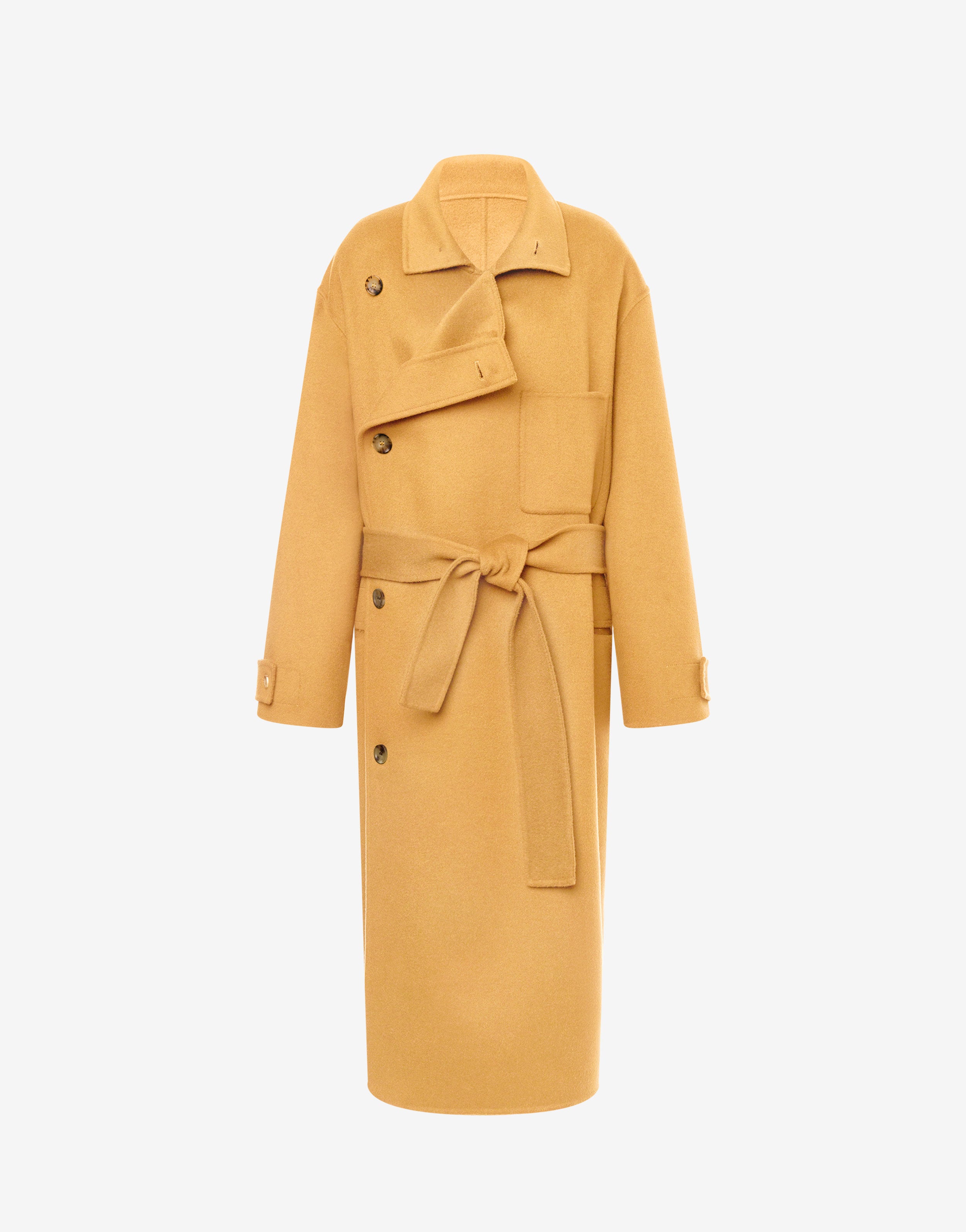 Maxi cappotto in panno di lana double、mySite、aoinhome