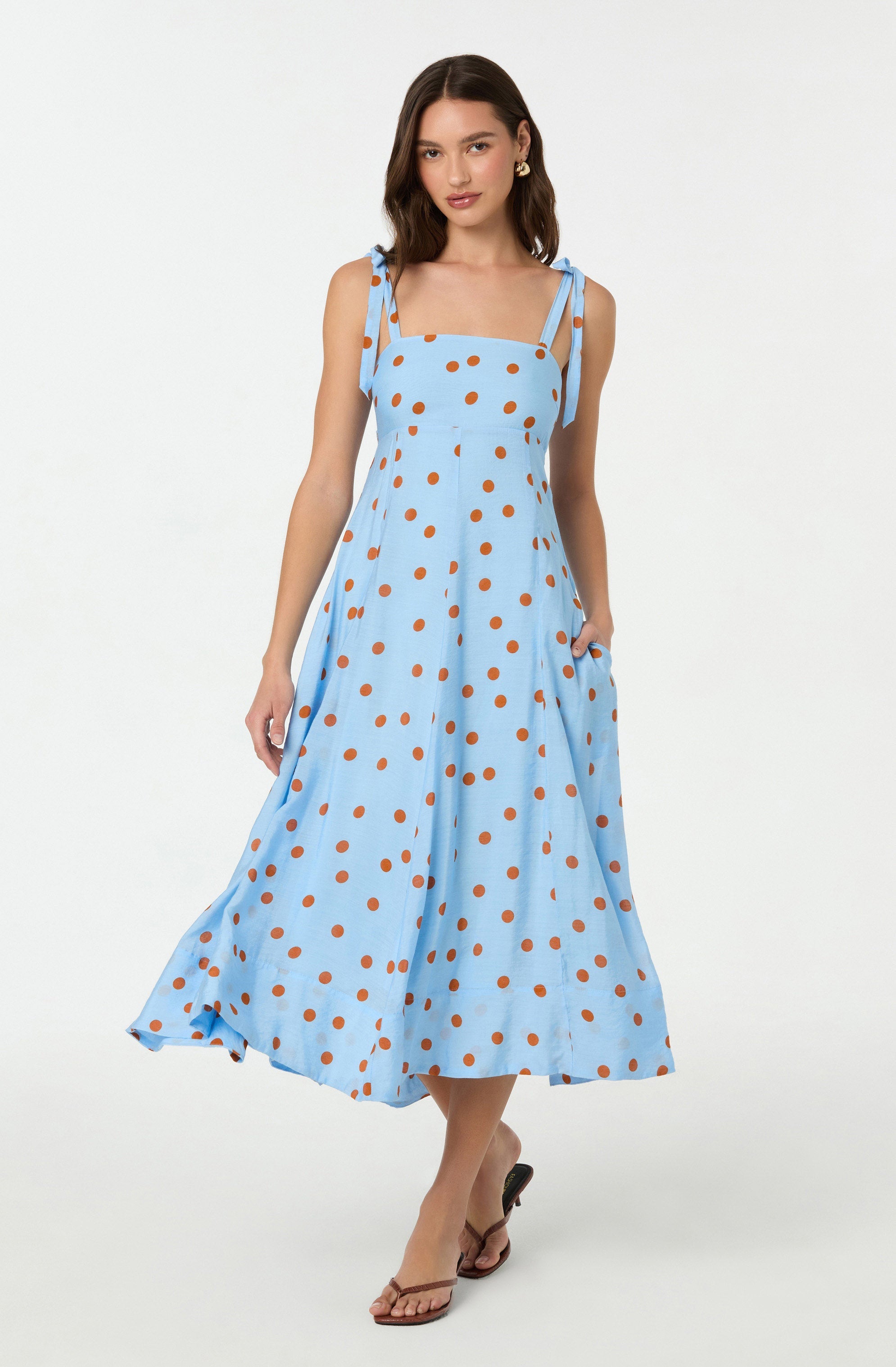 Lilliana Polka Dot Midi Dress、mySite、solidvoid