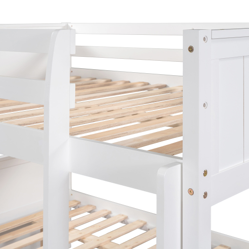 Full Over Full Bunk Bed with Twin Size Trundle, White ( old sku: LP000250AAK )、、casual