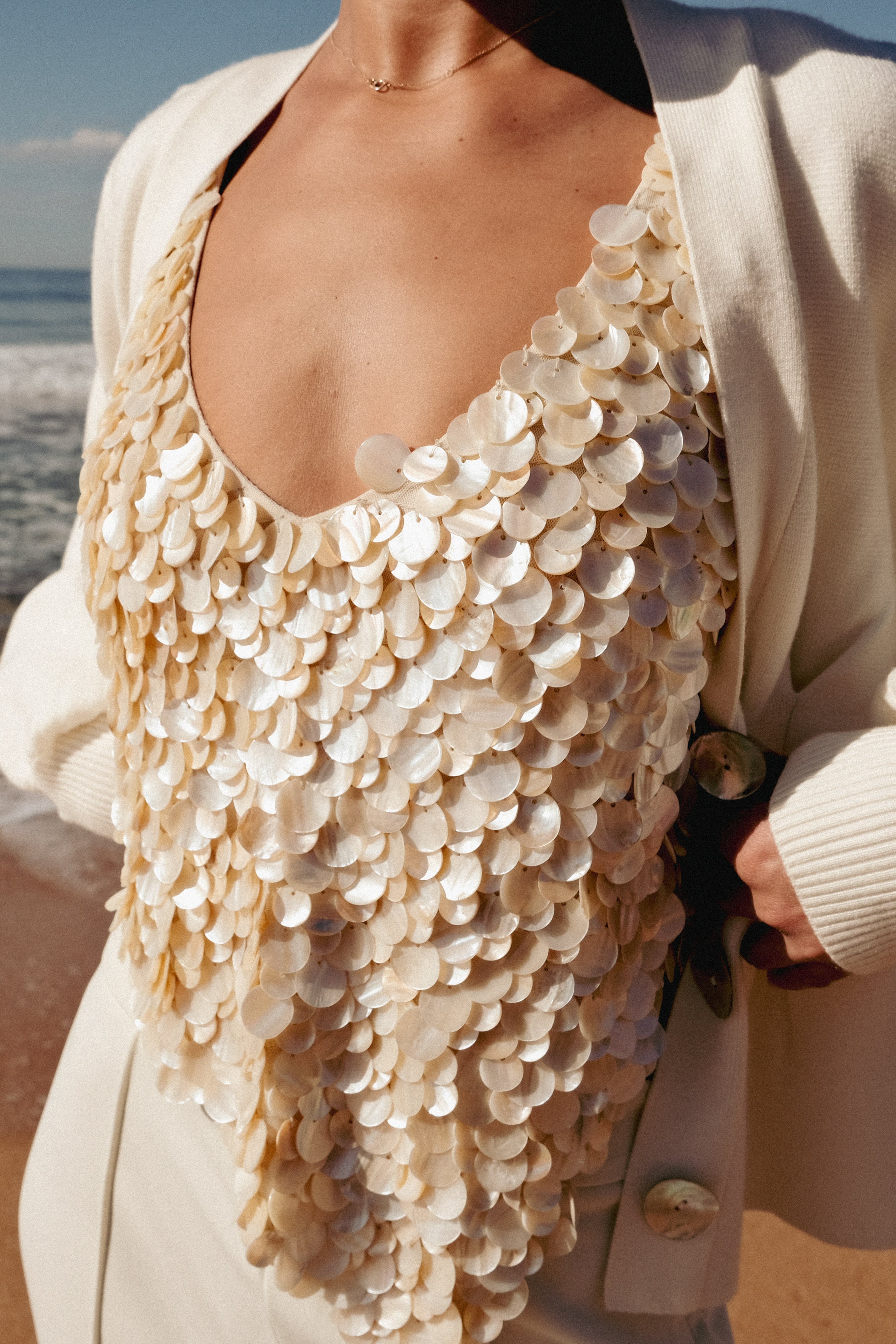 Willow Mother Of Pearl Halter Top - Pearl、mySite、solidvoid