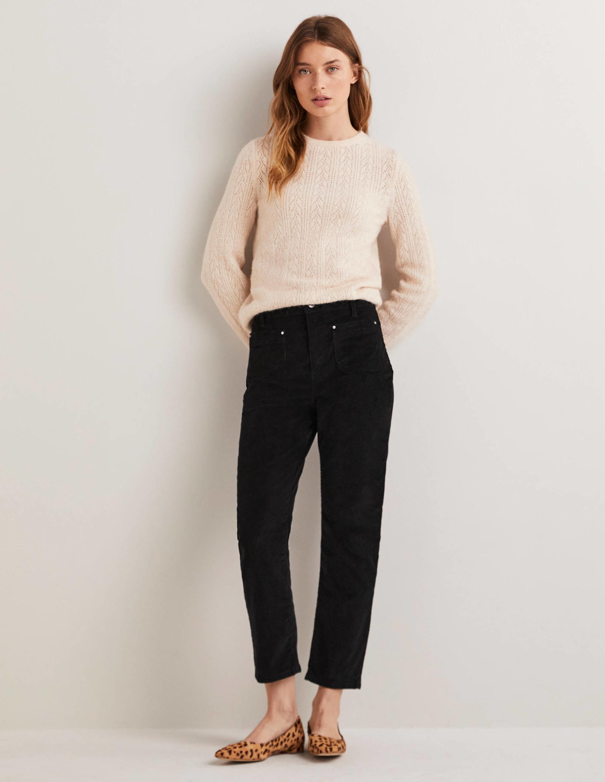  Straight Leg Corduroy Jeans-Black、mySite、ashleygrahame