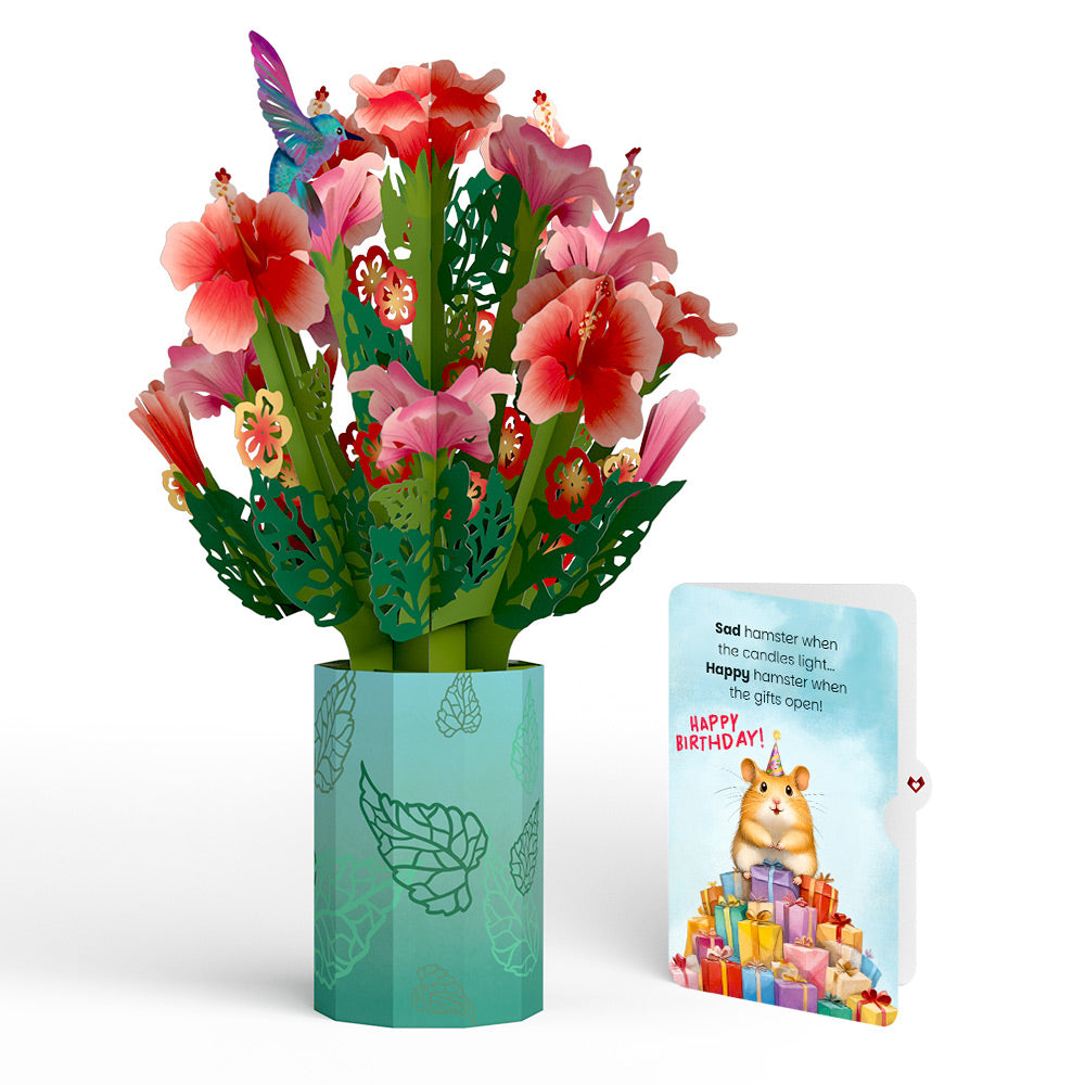 Hibiscus Birthday Bouquet and Happy Hamster Sentiment Set、mySite、solidvoid