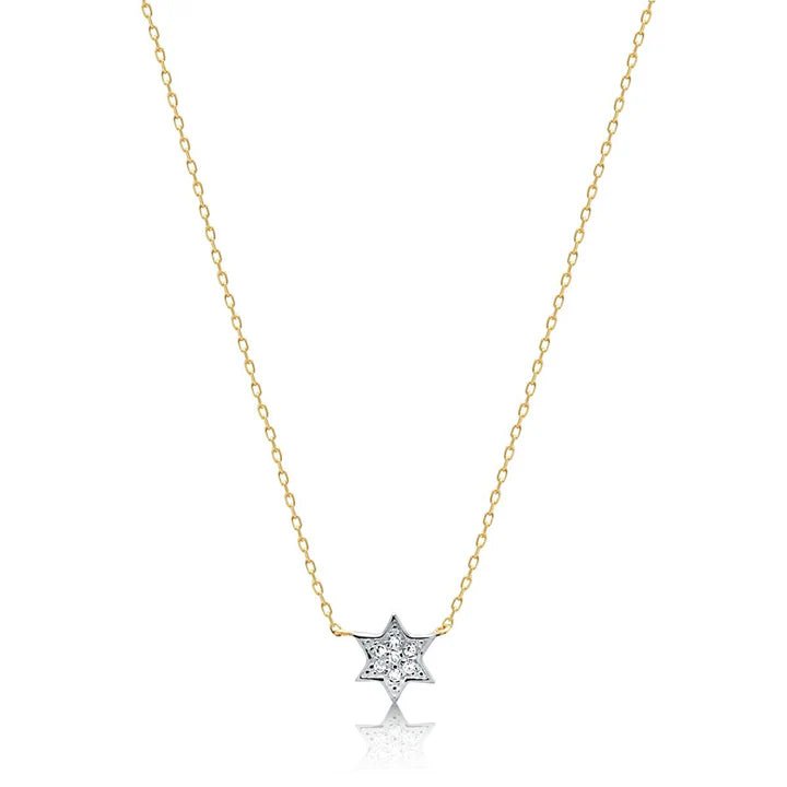  Petite Jewish Star Necklace 14K Gold with Diamonds、mySite、elrpsem3k