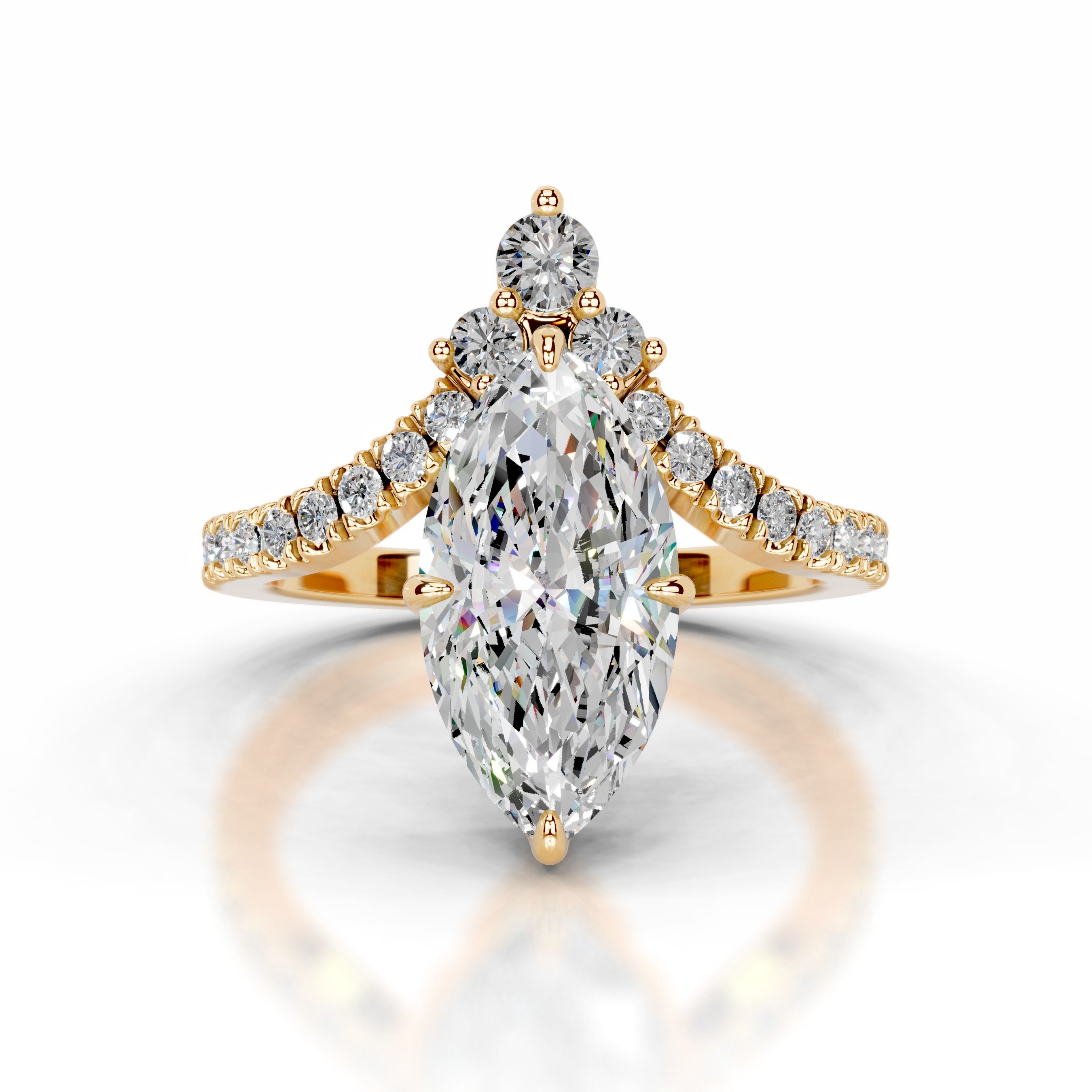Tia Moissanite & Diamond Ring - 18K Yellow Gold、mySite、hinf8tx79