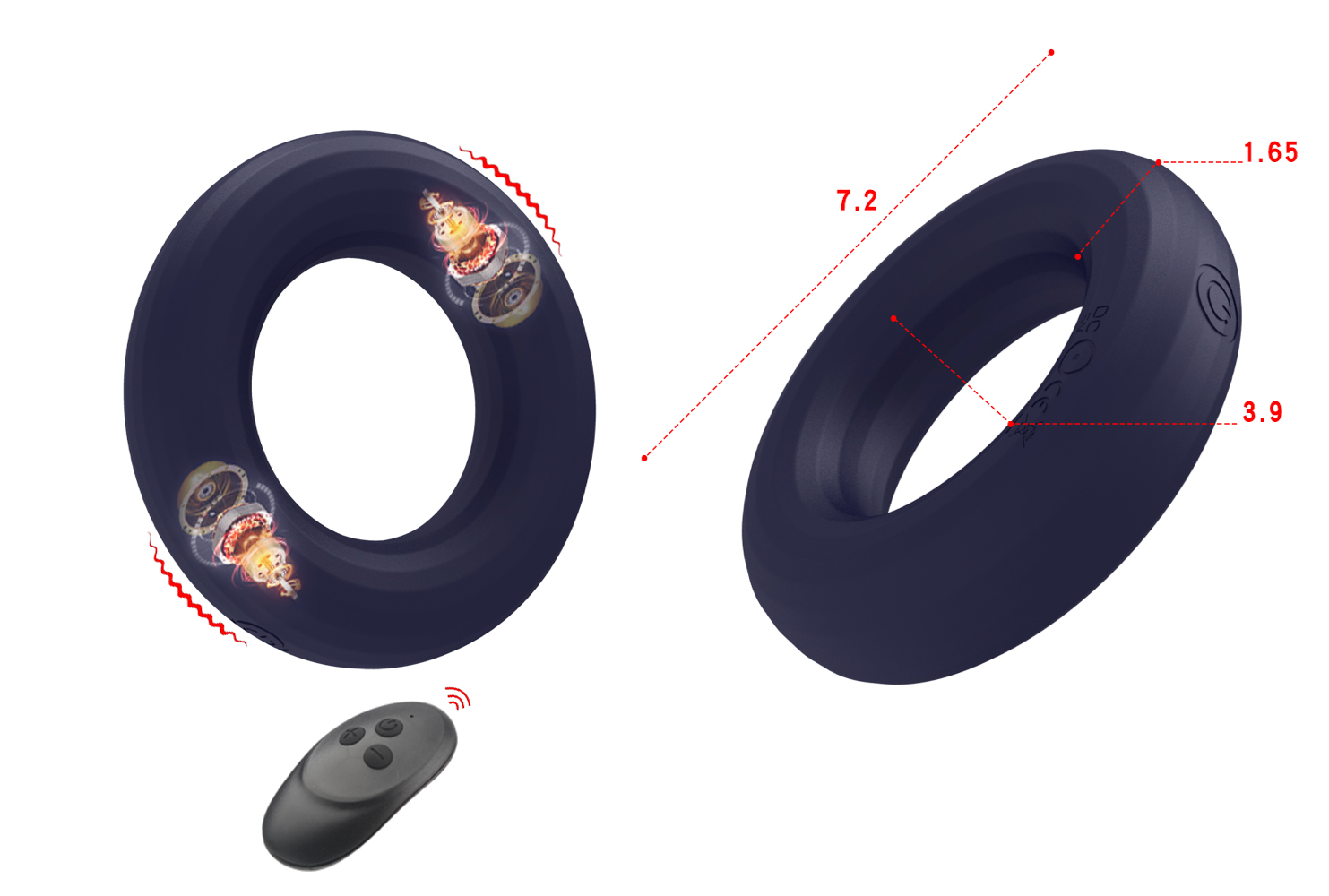 O-Shape | Solo & Duo | Cock Ring | 10 Modes | Erection Stimulating | Remote Control、mySite、bottomscart