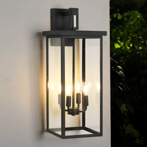(Same as W1340119953/L1014) 4-Light Black Outdoor Wall Light (No Bulbs)、、eastwooduniform