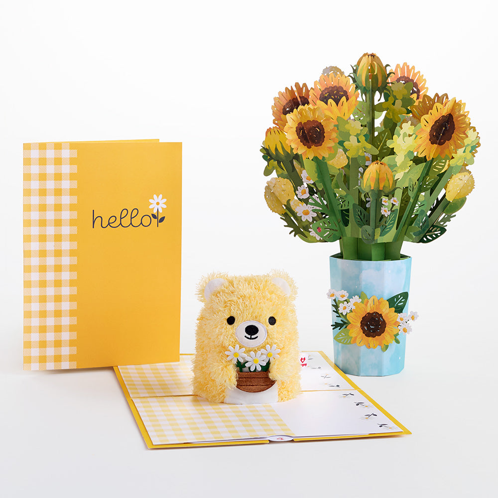 Daisy Greetings Plushpop Card and Bouquet Bundle、mySite、solidvoid