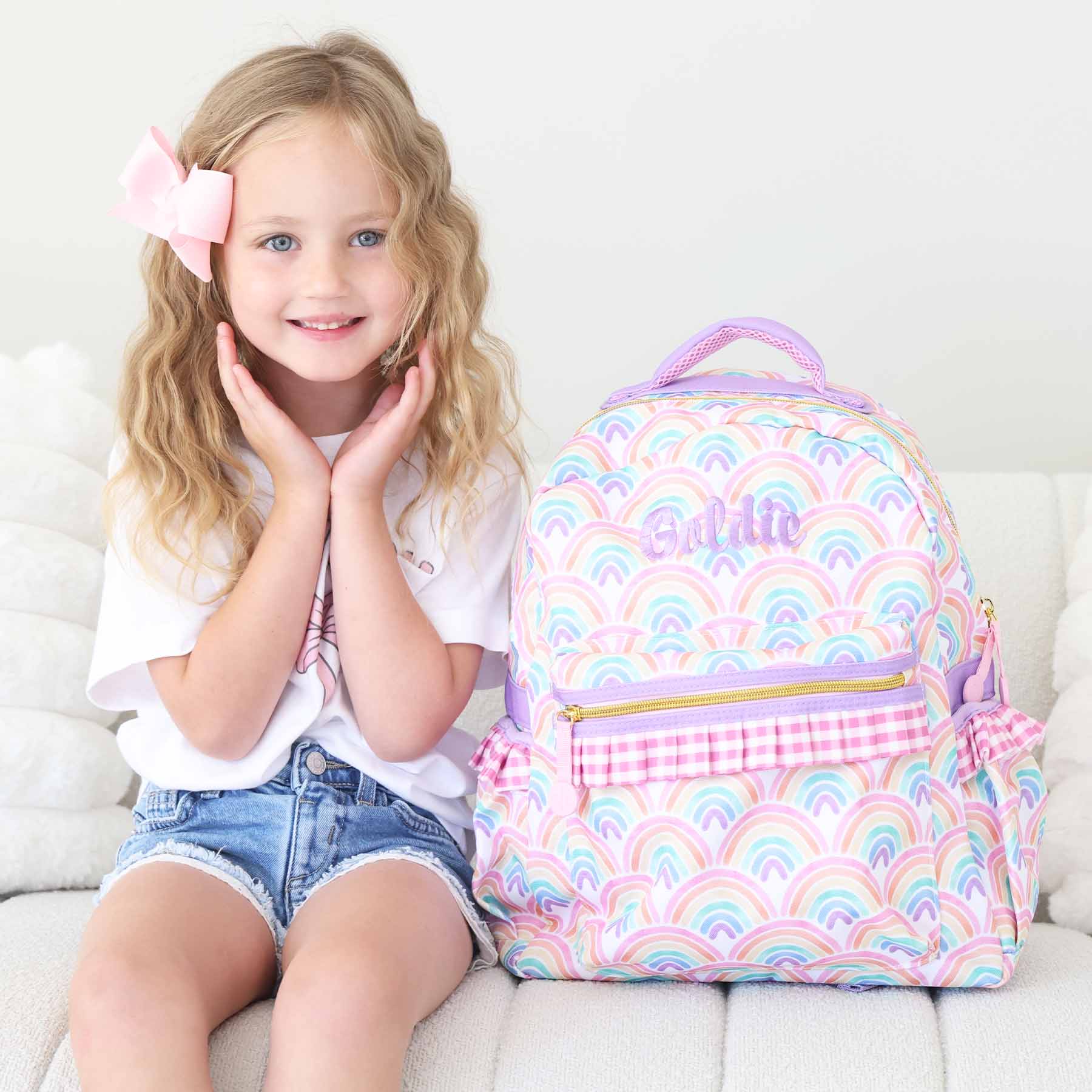  Kids Personalized Ruffle Backpack | Day Dream、mySite、layawaytickets