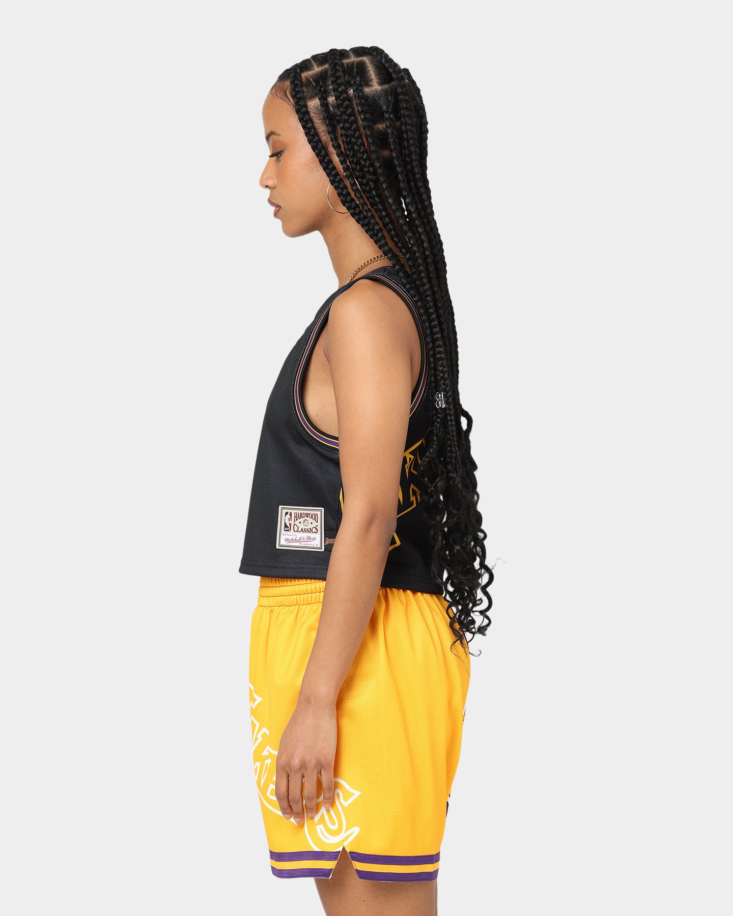 Mitchell & Ness Women's Los Angeles Lakers Big Face 5.0 Crop Tank Top Purple、mySite、zt4zffjzw