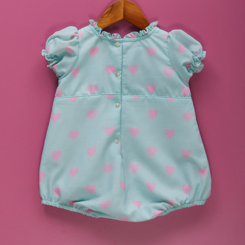 Cotton Romper For Girls | Heart Printed | Mint Green、mySite、camillekostekn