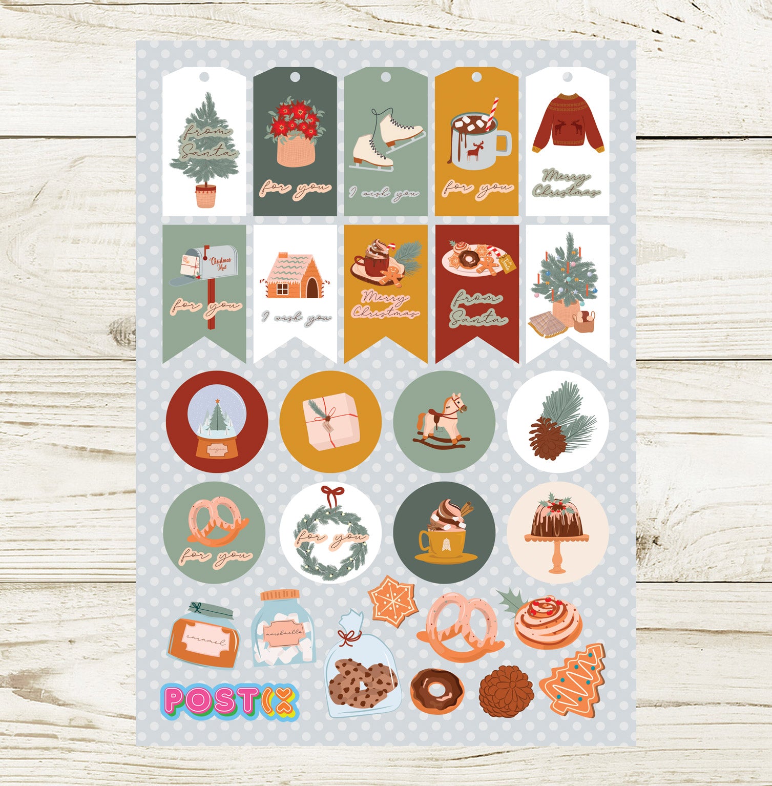  Santa's Sweet Selection Large Sticker Sheet、mySite、ghnorth