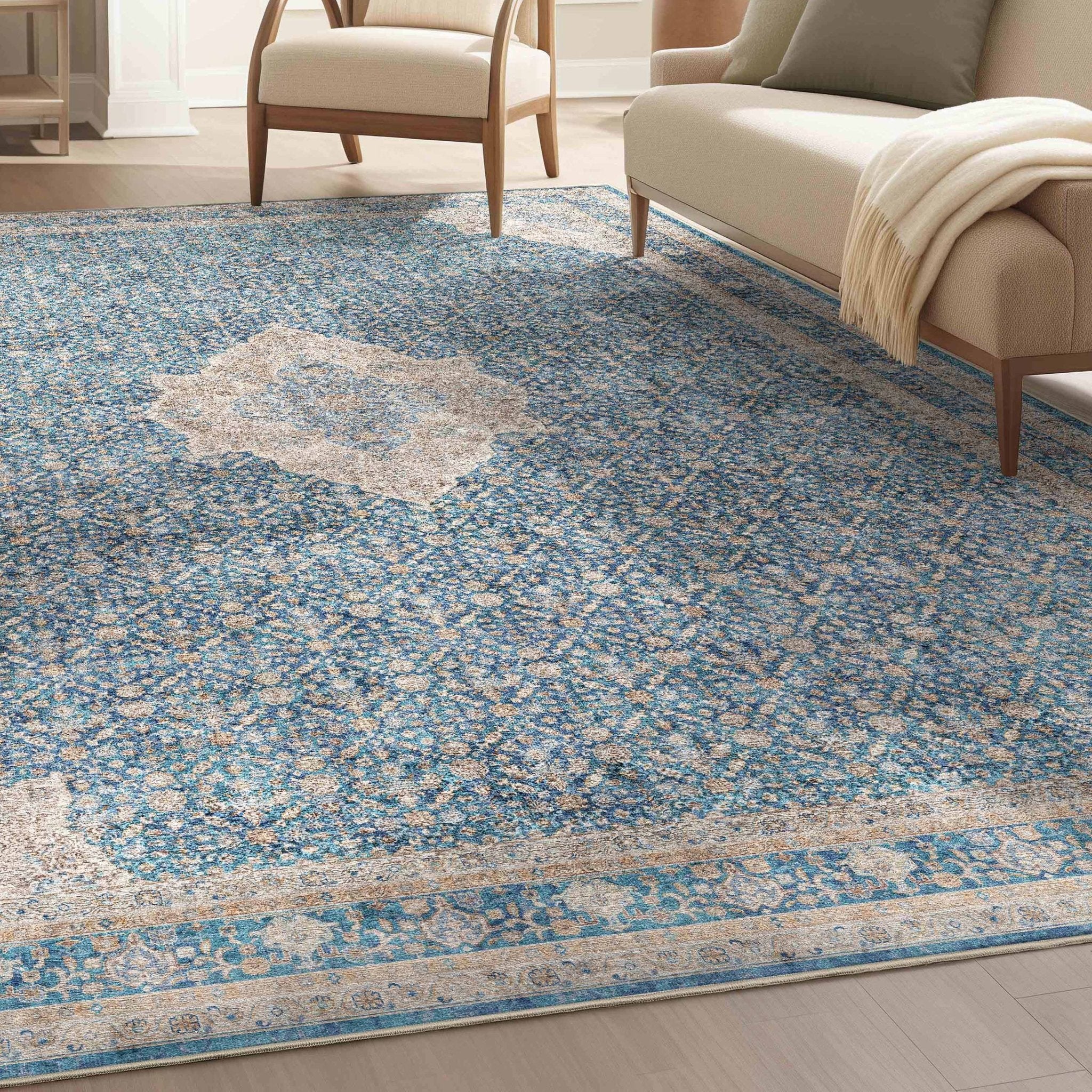 Asha 2-in-1 Lilith Vintage Oriental Kilim Rug + Rug Pad Included、mySite、gigharbornorthrealestate