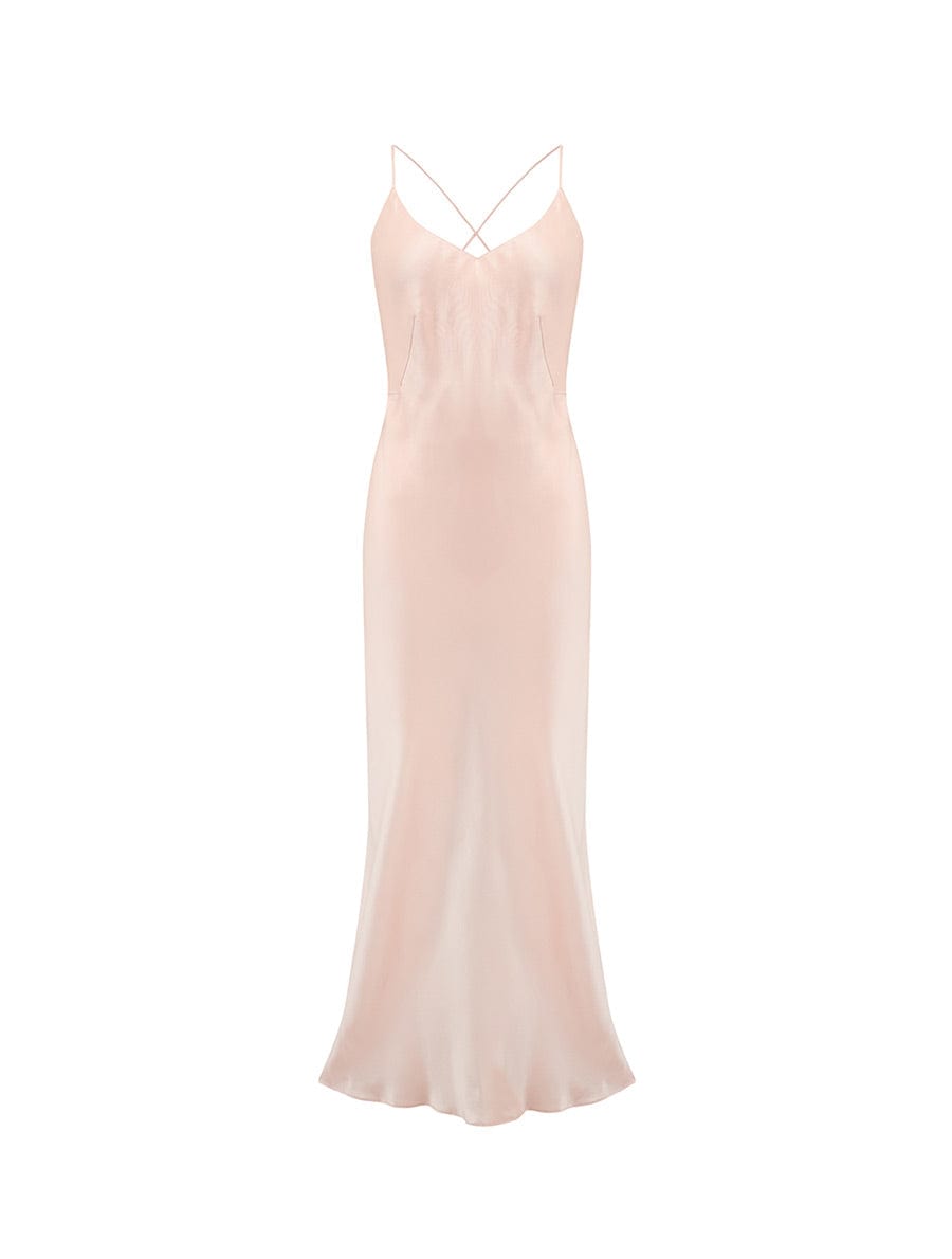 Fleur Du Jour Blush Silk Slip Dress、mySite、justintrudeaud