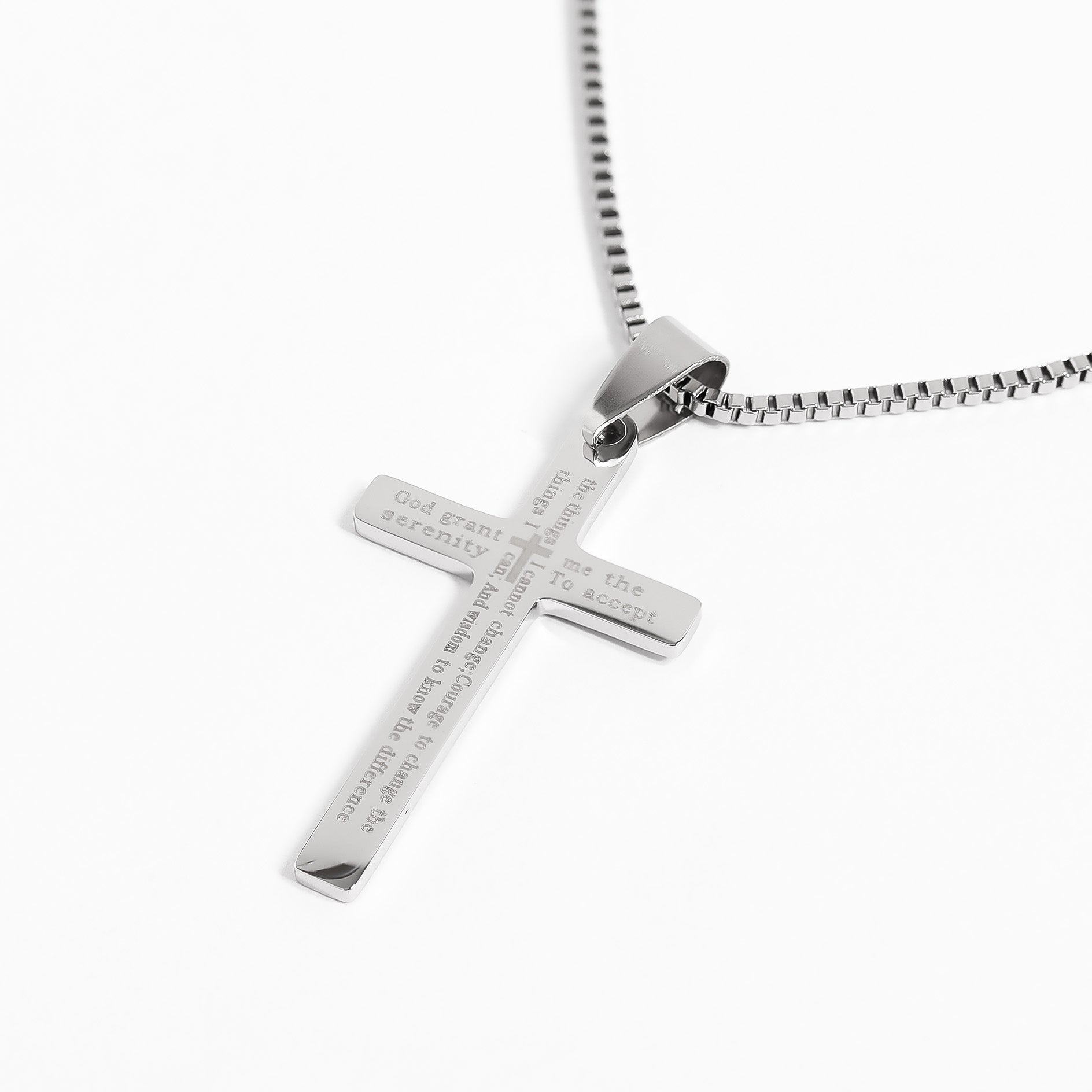 Stainless Steel Serenity Prayer Cross Pendant / PDJ0014、mySite、dreamappss