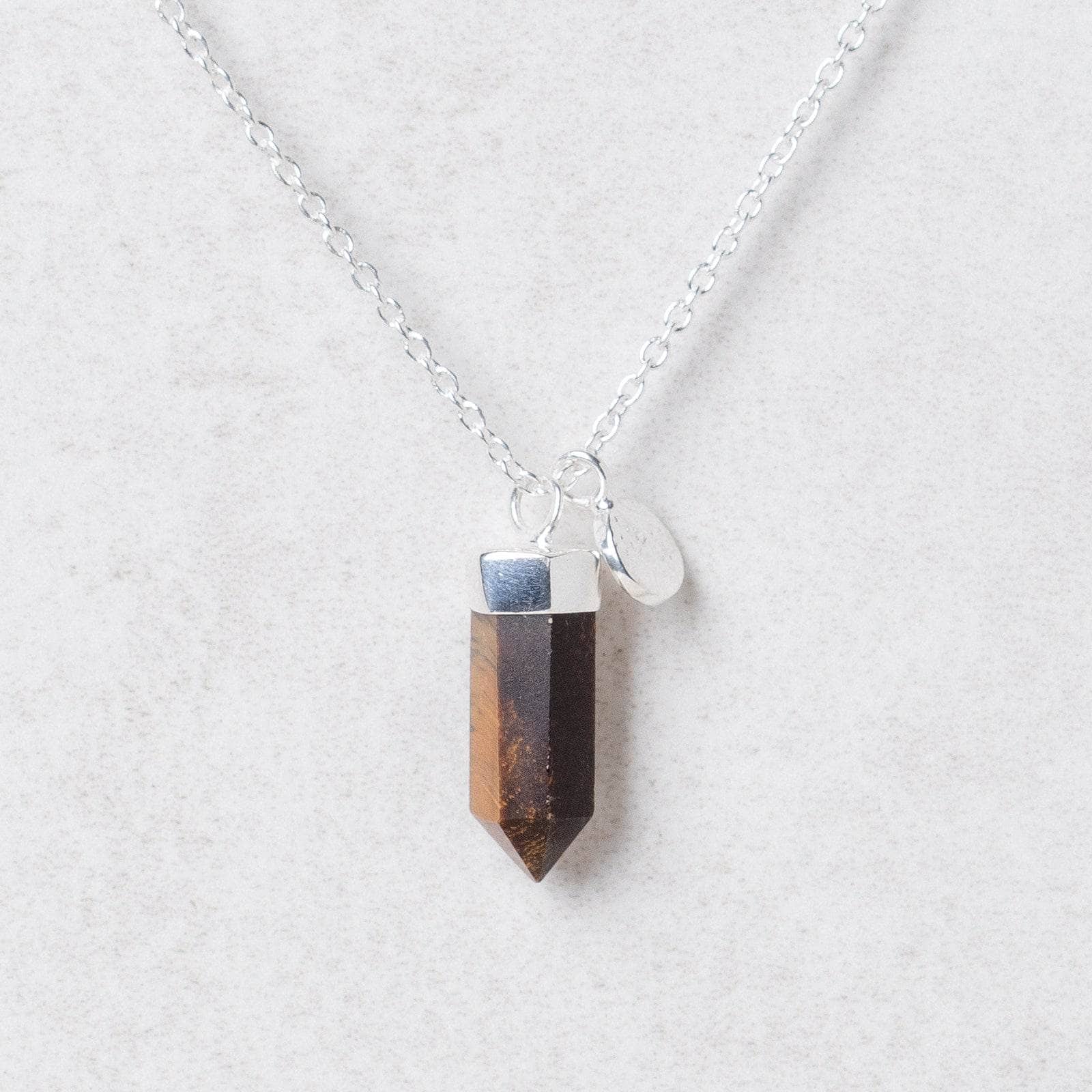 Delicate Tiger Eye Crystal Point Necklace、mySite、hinf8tx79