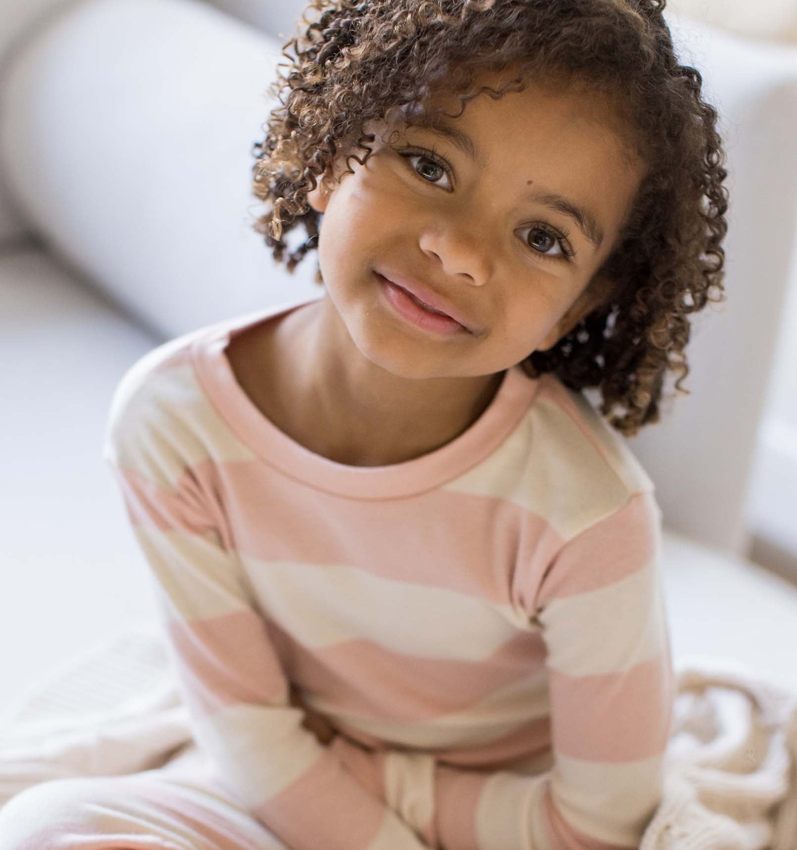 Rugby Stripe Organic Cotton Sleep & Play - Pink Sand、mySite、g9winljtr