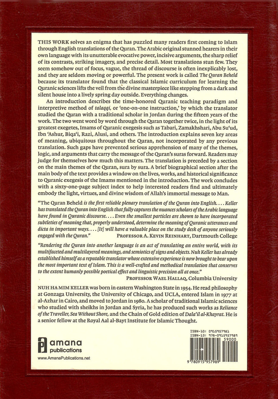 The Quran Beheld - An English Translation from the Arabic by Nuh Ha Mim Keller、mySite、topwebapps