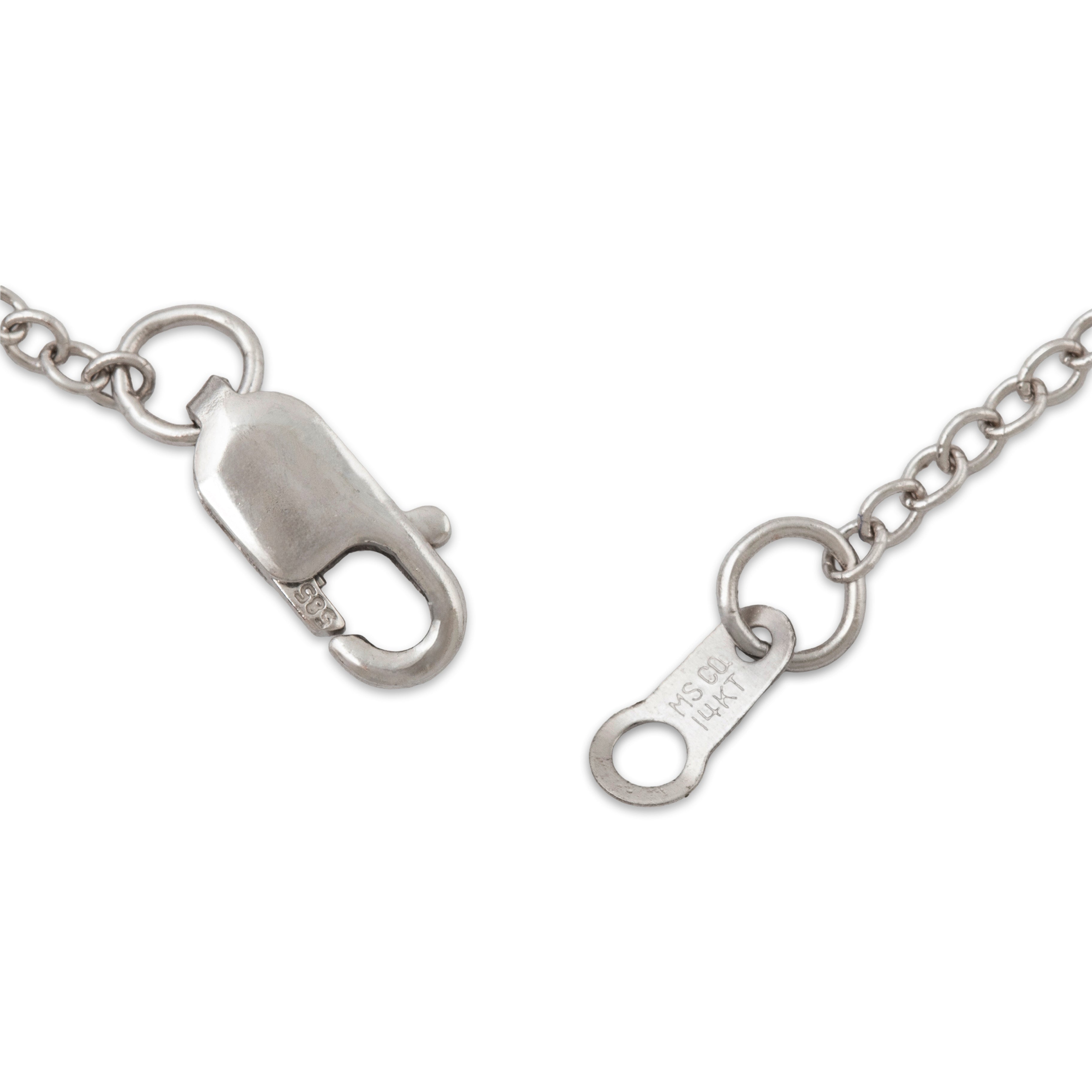 Estate 14k White Gold Cable Chain Necklace 16-18、mySite、hinf8tx79