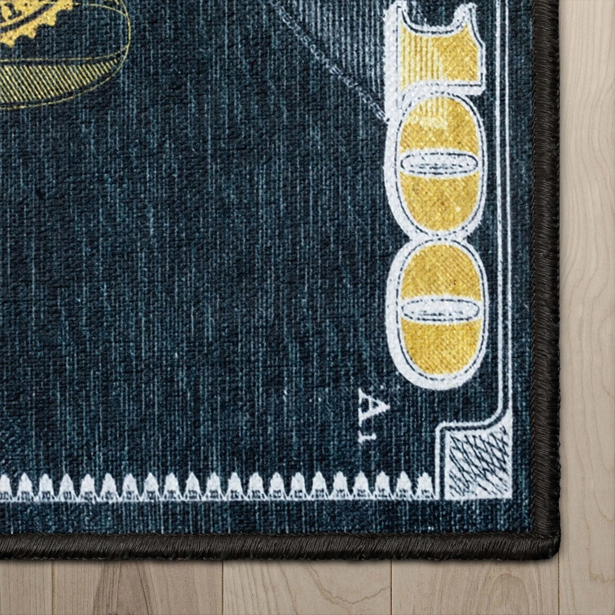 New Hundred Dollar Bill Black Black Novelty Runner Flat-Weave Rug、mySite、gigharbornorthrealestate