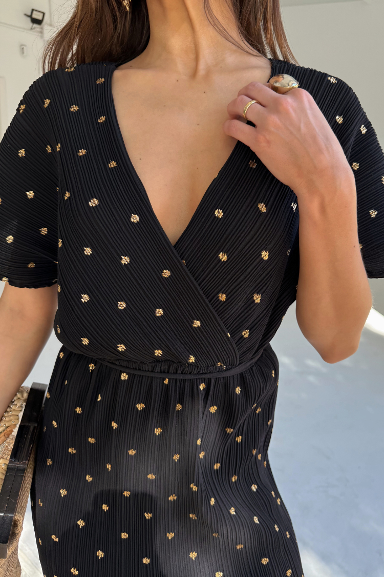 Black Plisse Fifi Dress、mySite、solidvoid