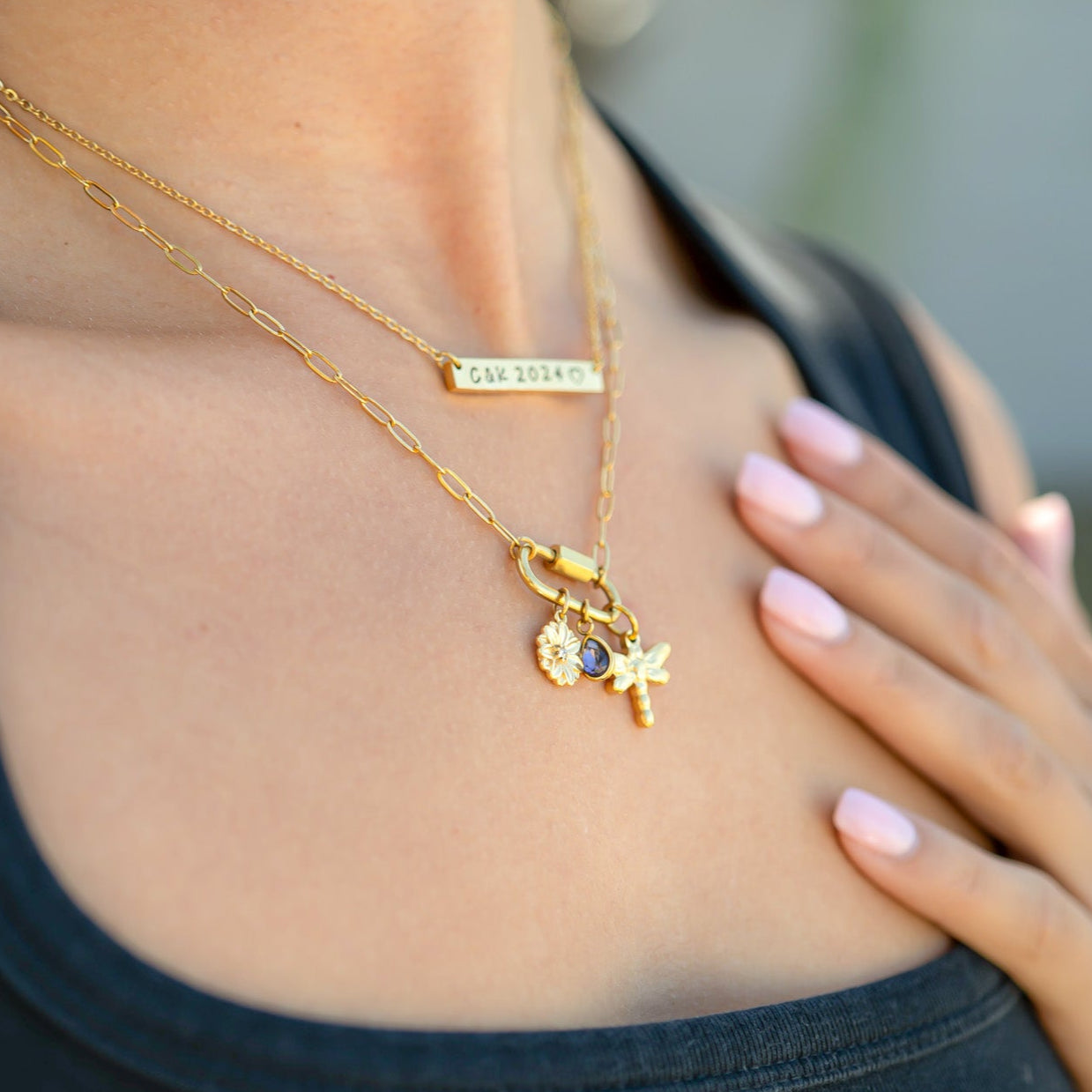 18K Gold PVD Stainless Steel Classic Carabiner / ENC0034、mySite、dreamappss