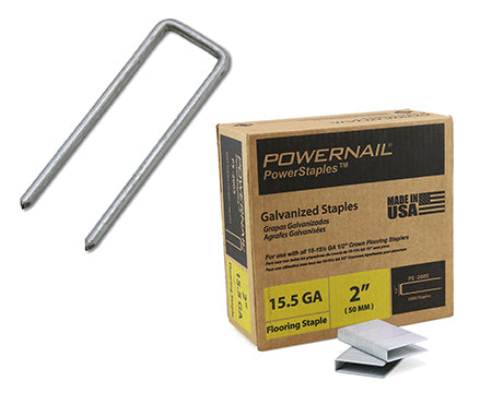 POWERNAIL - 2 POWER STAPLES 15.5 GAUGE FOR HARDWOOD