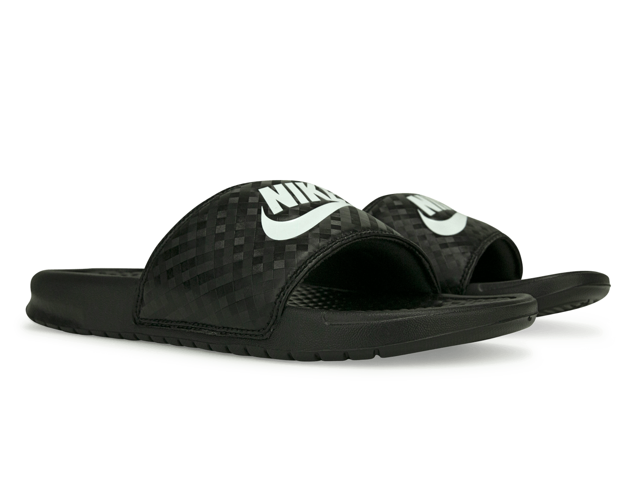 Nike Women's Benassi JDI Sandal Black/White、mySite、noshort